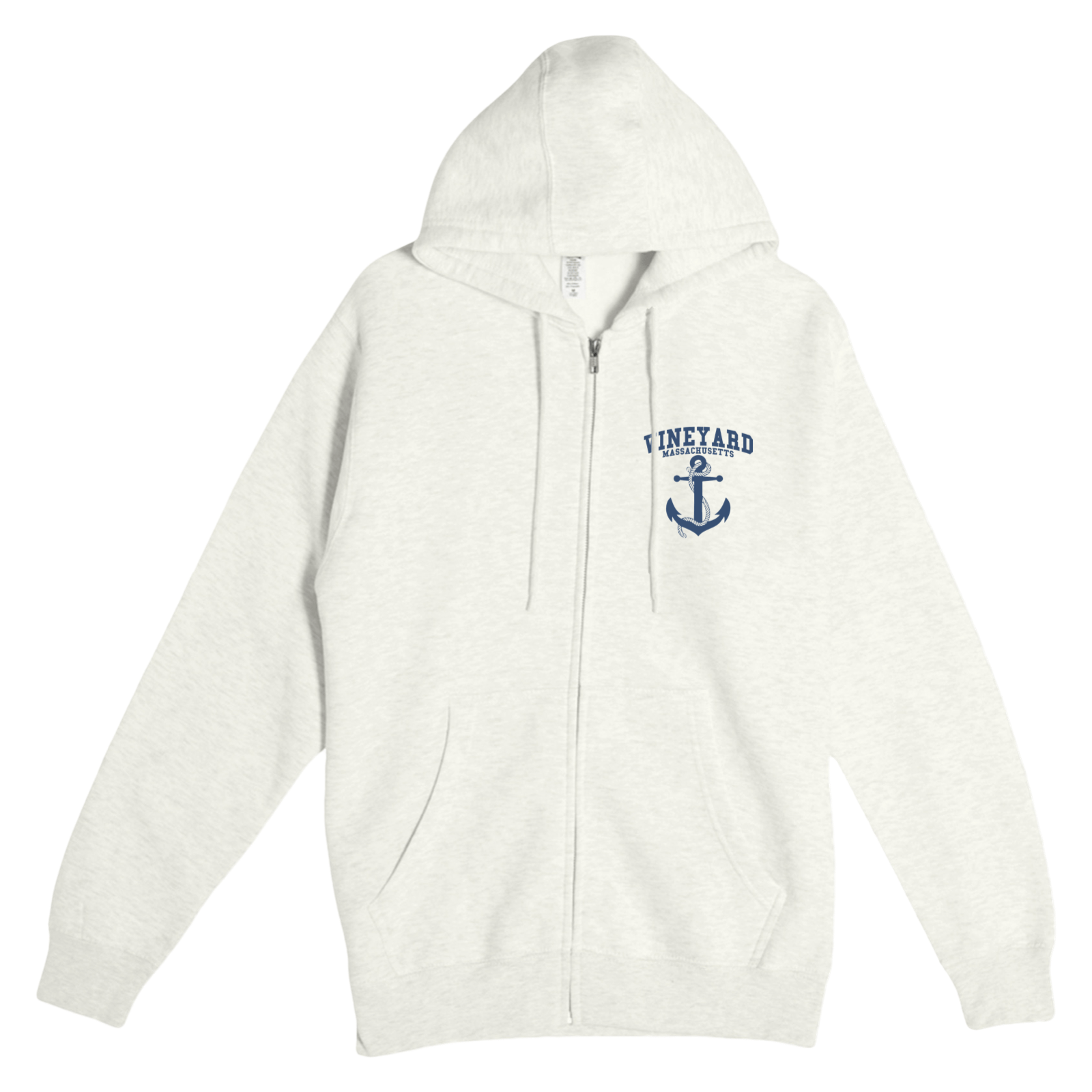 Cape Cod Clothing Company Martha's Vineyard Anchor Soft Fleece Full Zip Hoodie