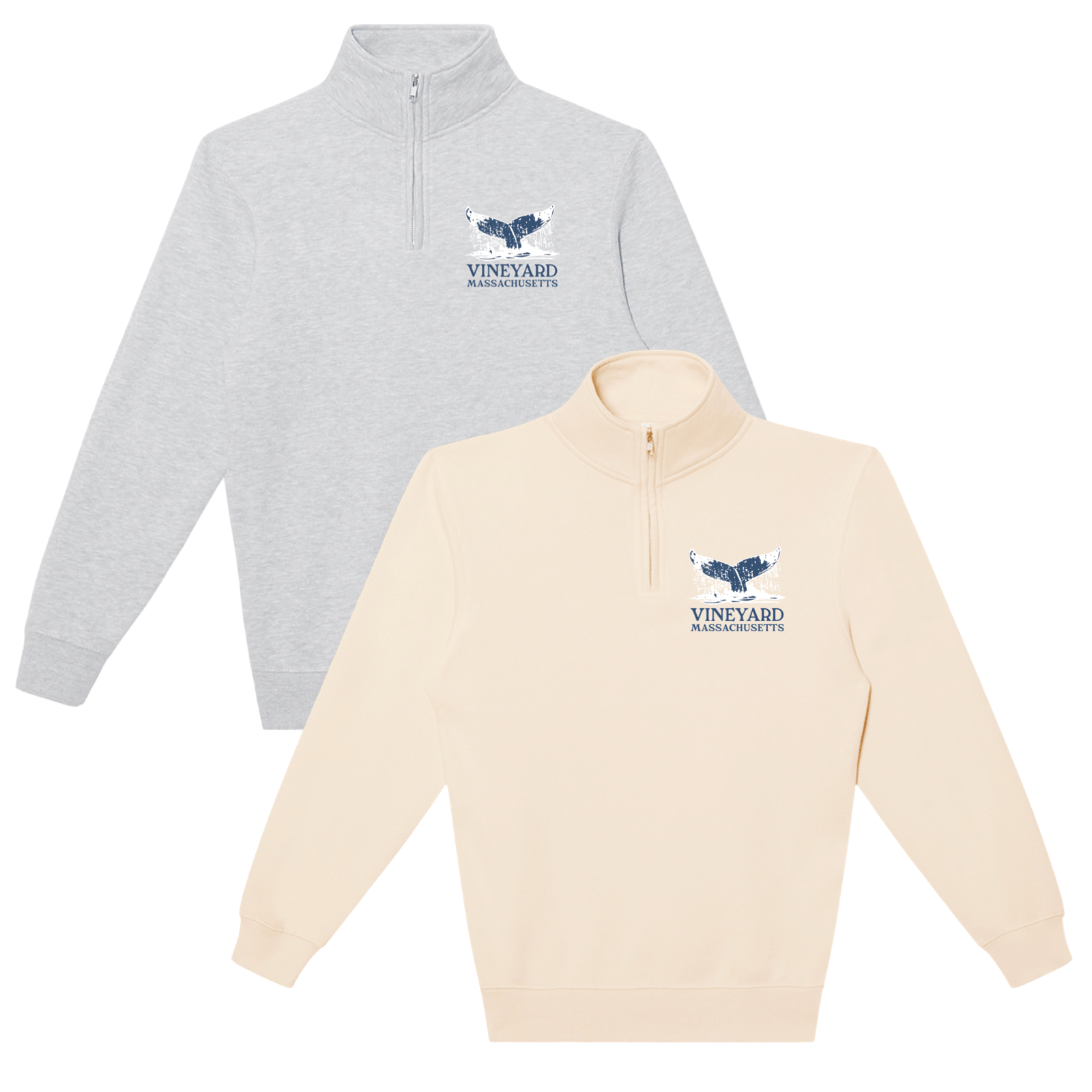 Cape Cod Clothing Company Martha's Vineyard Whale Tail Soft Fleece Quarter Zip