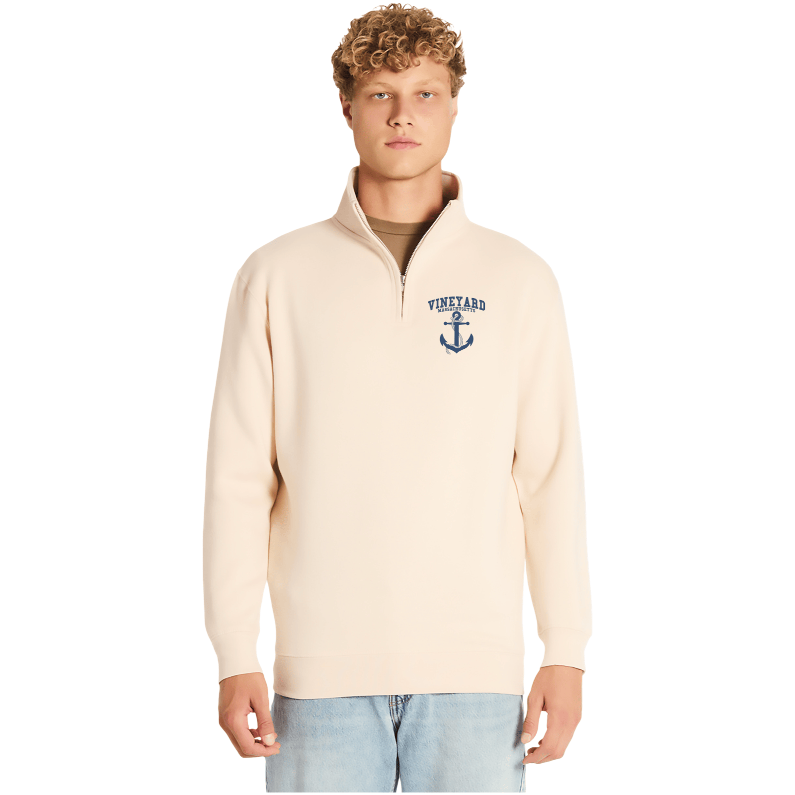 Cape Cod Clothing Company Martha's Vineyard Anchor Soft Fleece Quarter Zip