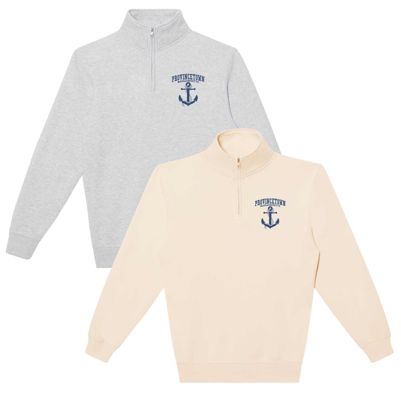 Cape Cod Clothing Company Provincetown Anchor Soft Fleece Quarter Zip
