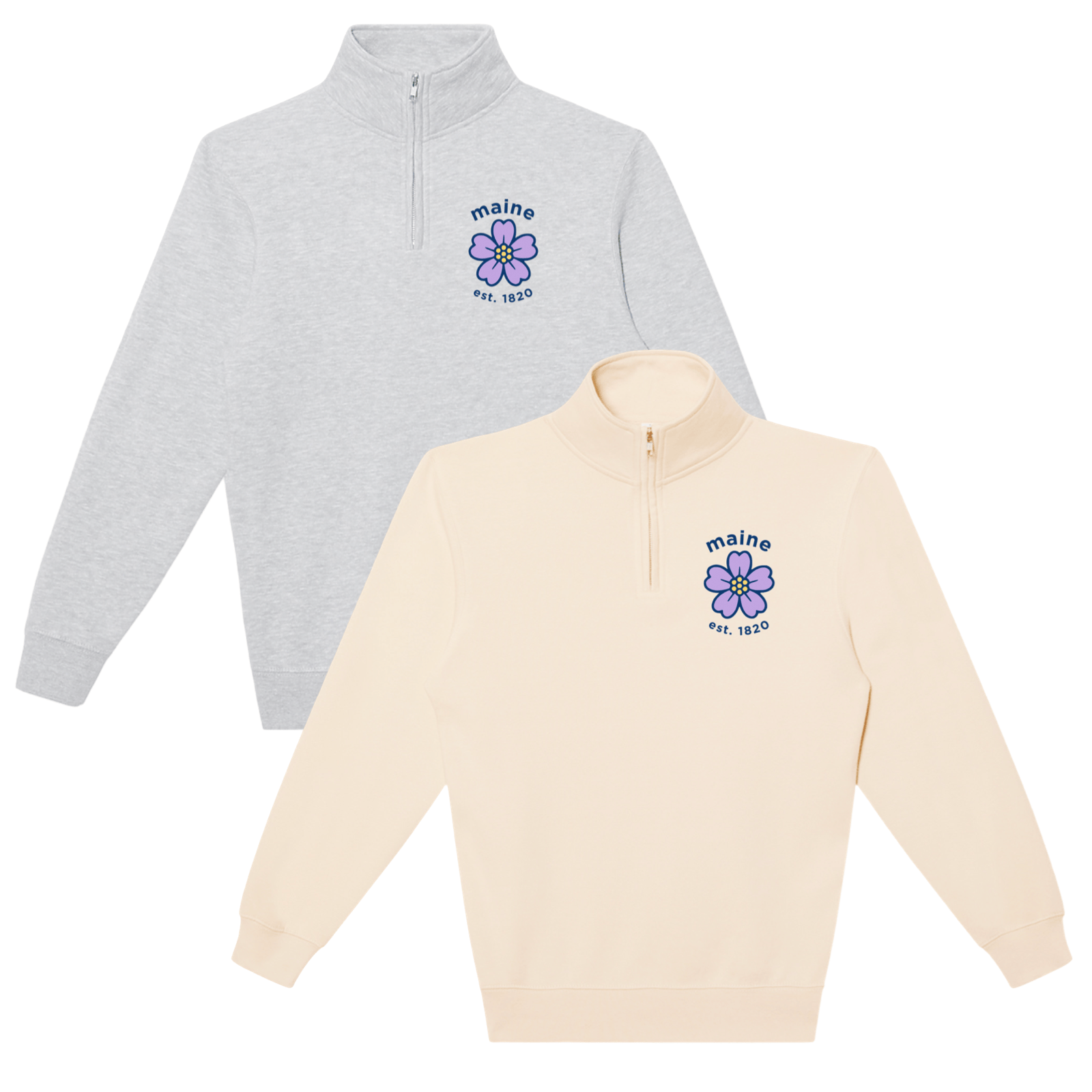 Cape Cod Clothing Company Maine Sea Lavender Soft Fleece Quarter Zip