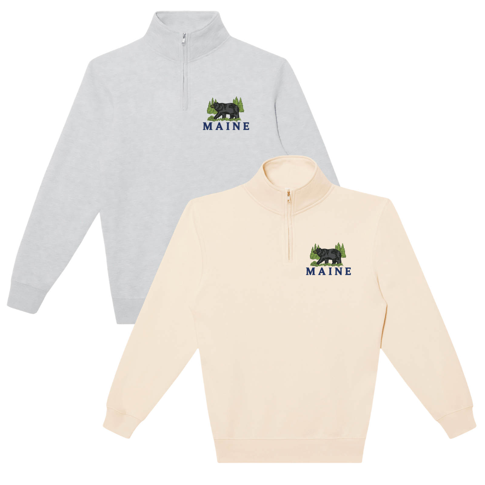 Cape Cod Clothing Company Maine Bear Soft Fleece Quarter Zip