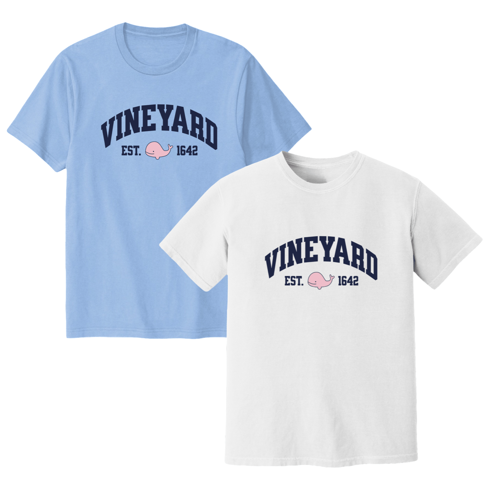 Cape Cod Clothing Company Vineyard Pink Whale Midweight T-Shirt