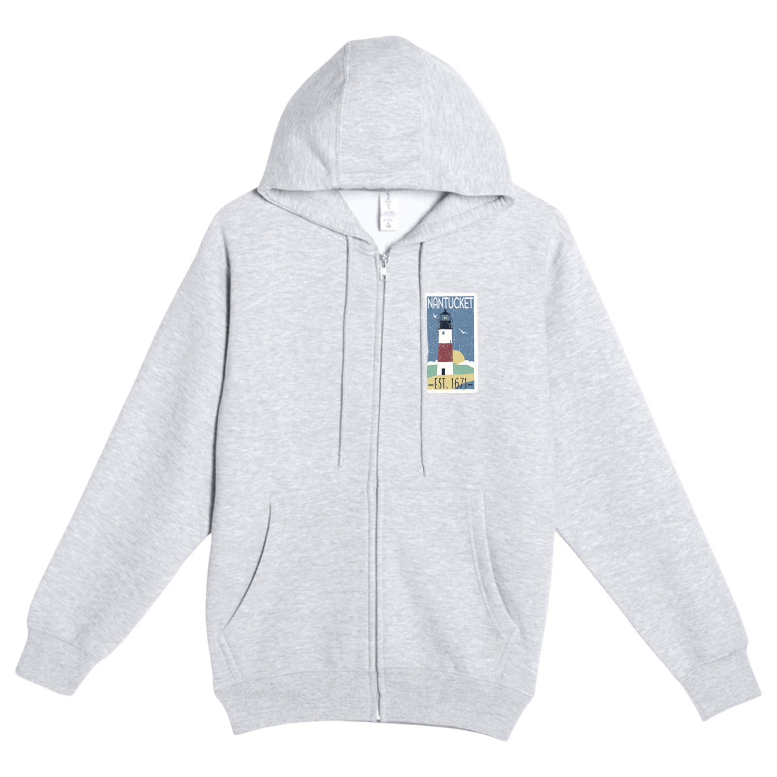Cape Cod Clothing Company Nantucket Vintage Lighthouse Soft Fleece Full Zip Hoodie