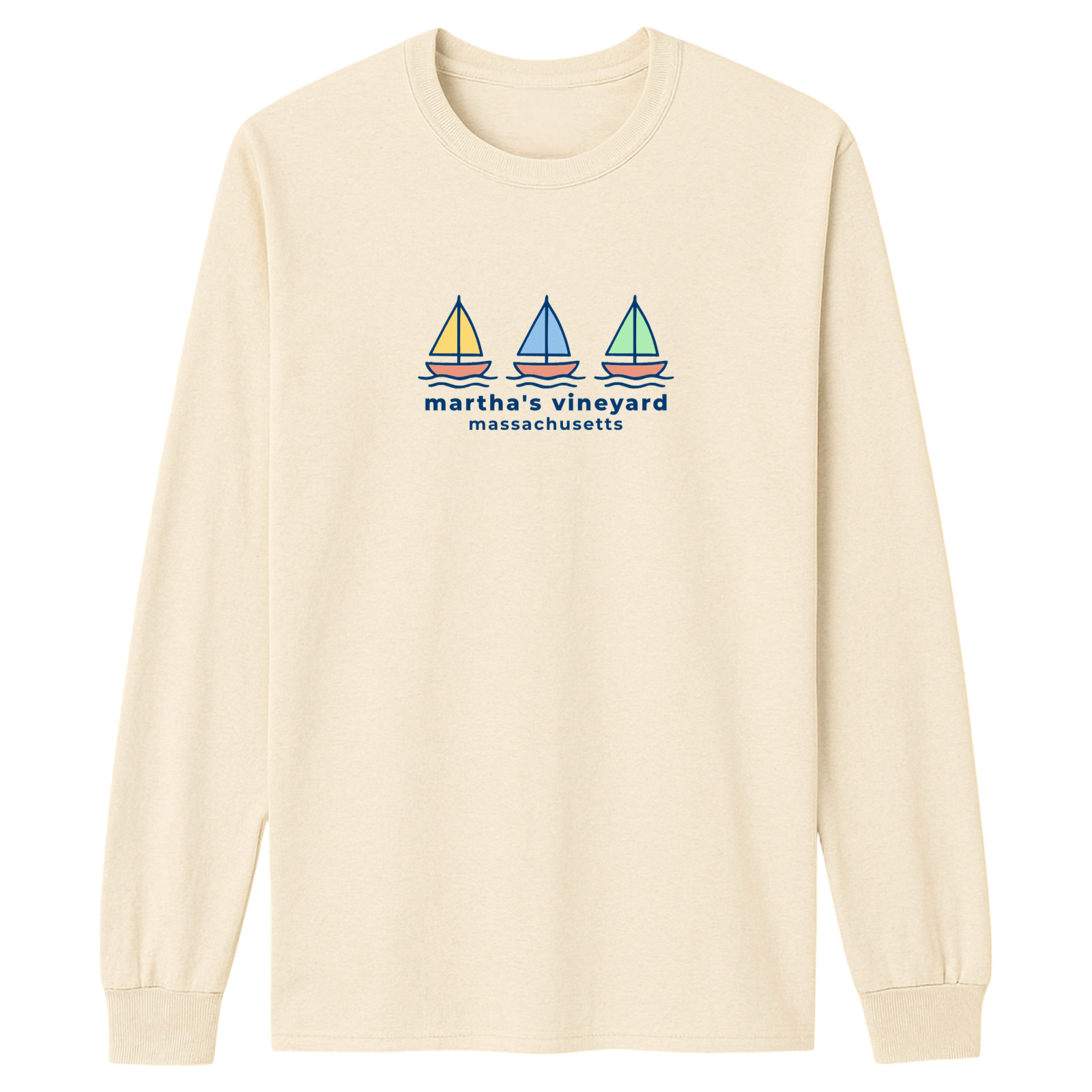 Cape Cod Clothing Company Martha's Vineyard Summer Sails Essential Long Sleeve Tee