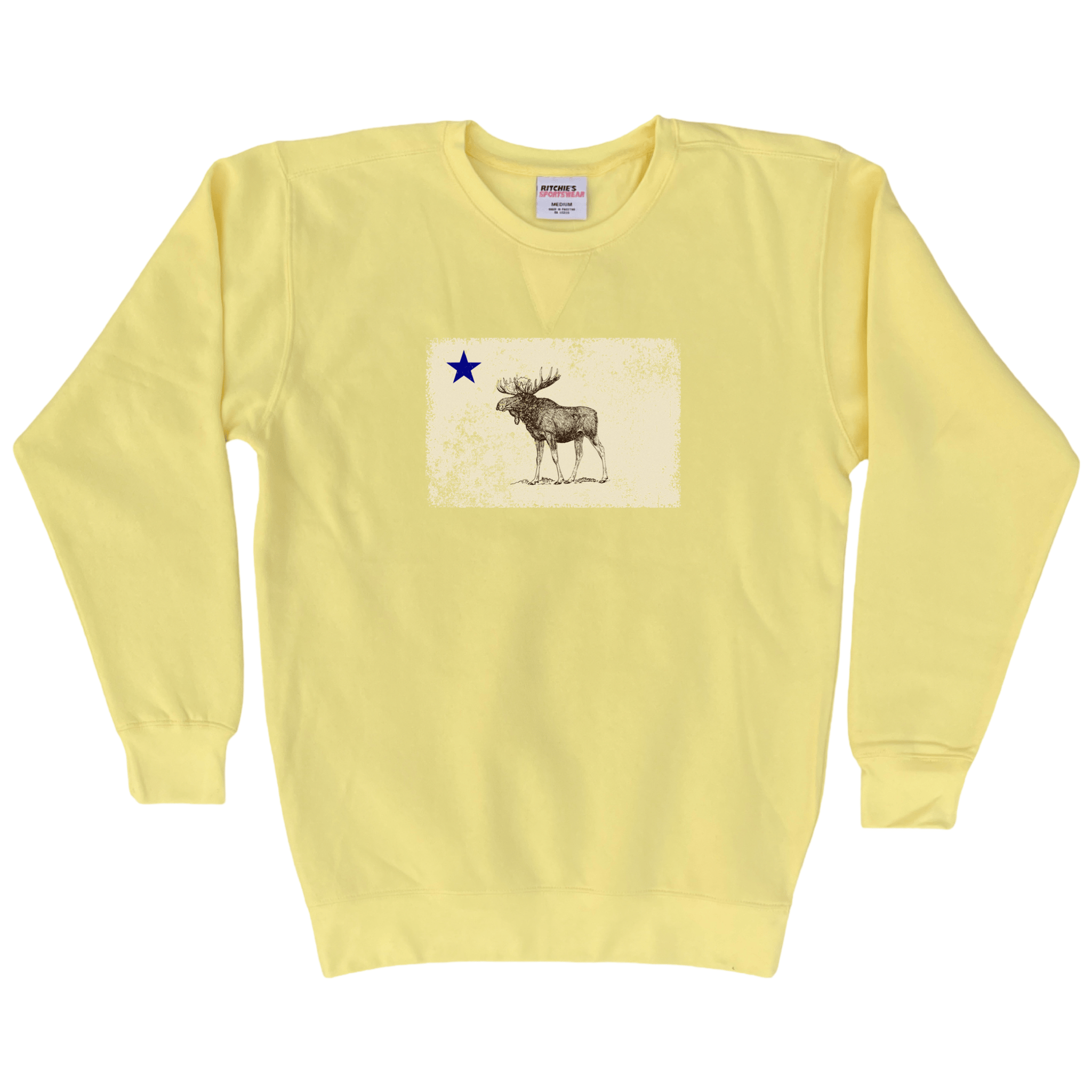 Cape Cod Clothing Company Classic Maine Moose Flag Fleece Crewneck