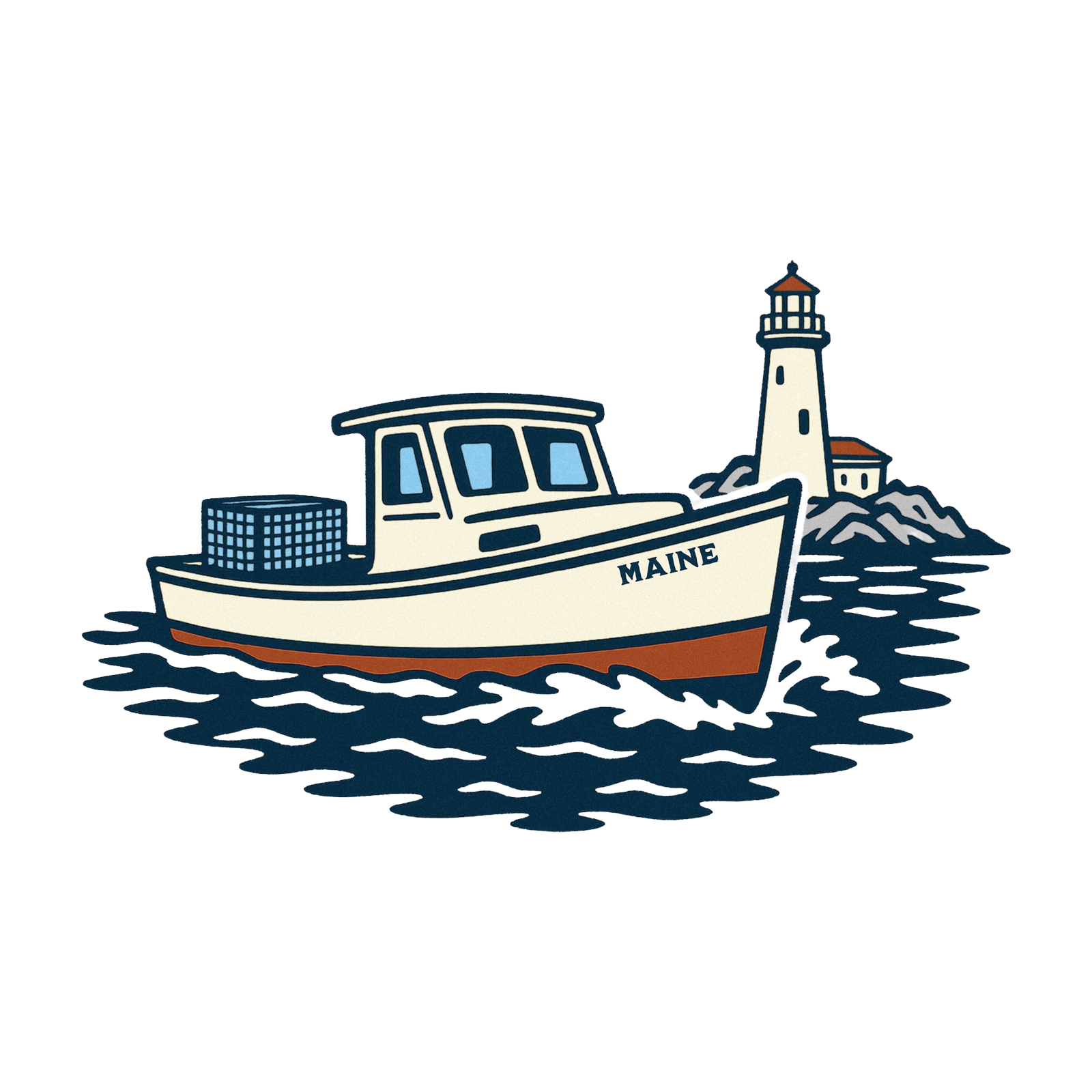 Cape Cod Clothing Company Maine Lobster Boat Soft Cotton T-Shirt