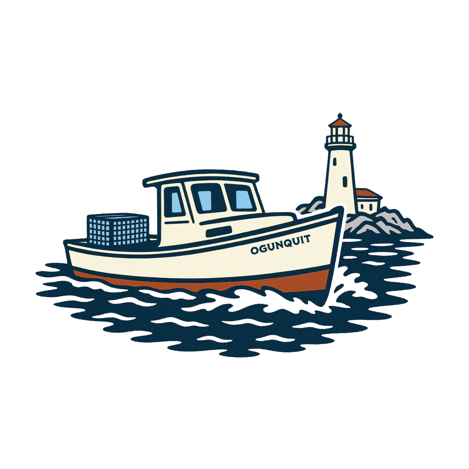 Cape Cod Clothing Company Ogunquit Lobster Boat Soft Cotton T-Shirt
