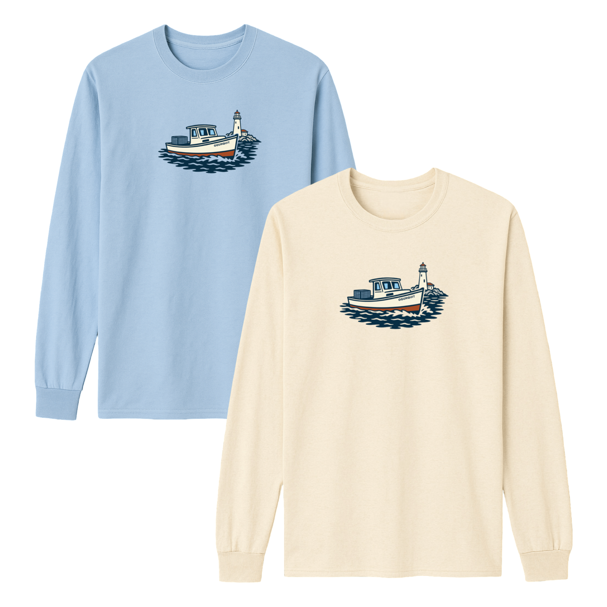 Cape Cod Clothing Company Ogunquit Lobster Boat Essential Long Sleeve Tee