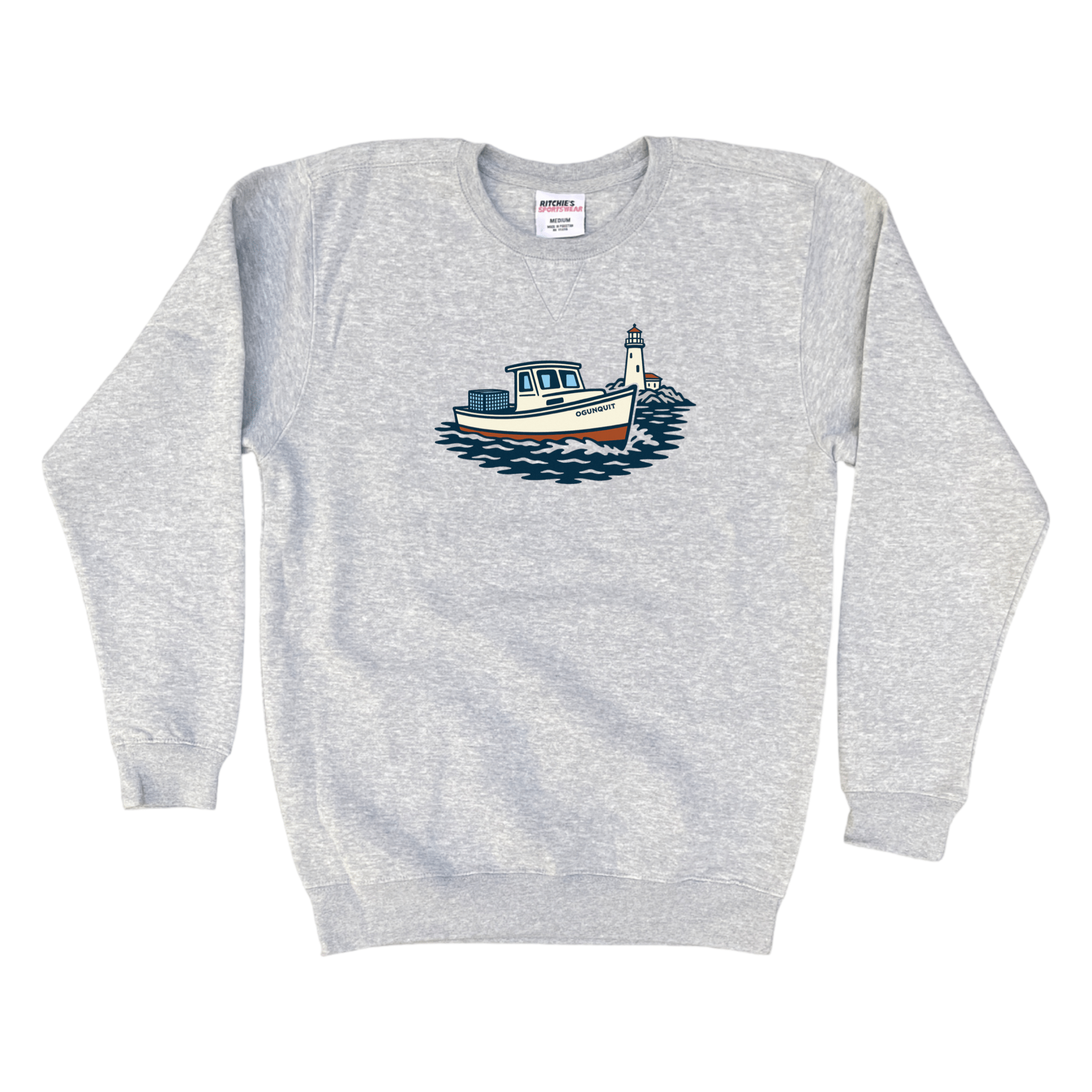 Cape Cod Clothing Company Ogunquit Lobster Boat Fleece Crewneck Sweatshirt