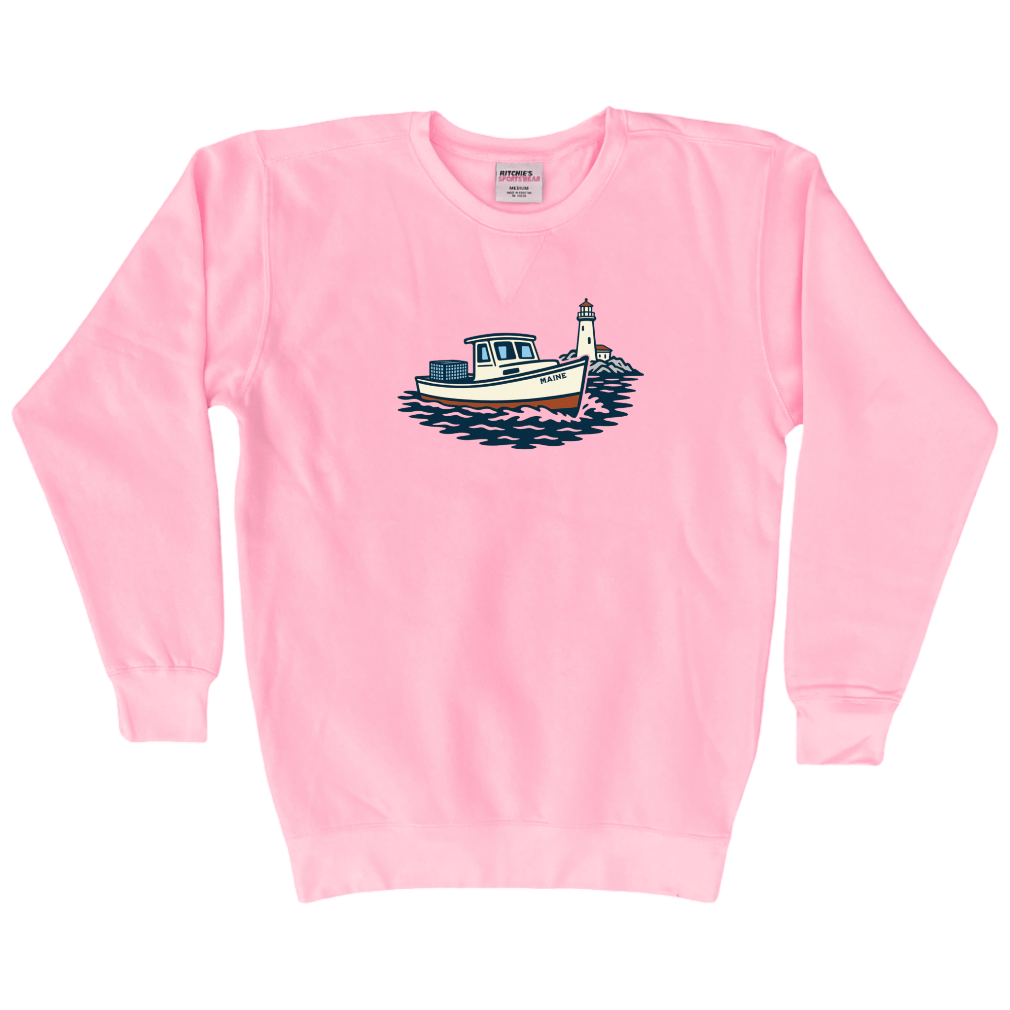 Cape Cod Clothing Company Maine Lobster Boat Fleece Crewneck Sweatshirt