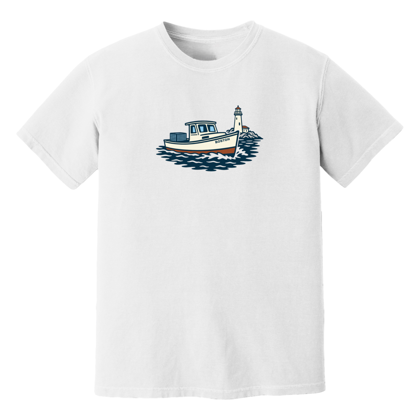 Boston Lobster Boat Soft Cotton T-Shirt