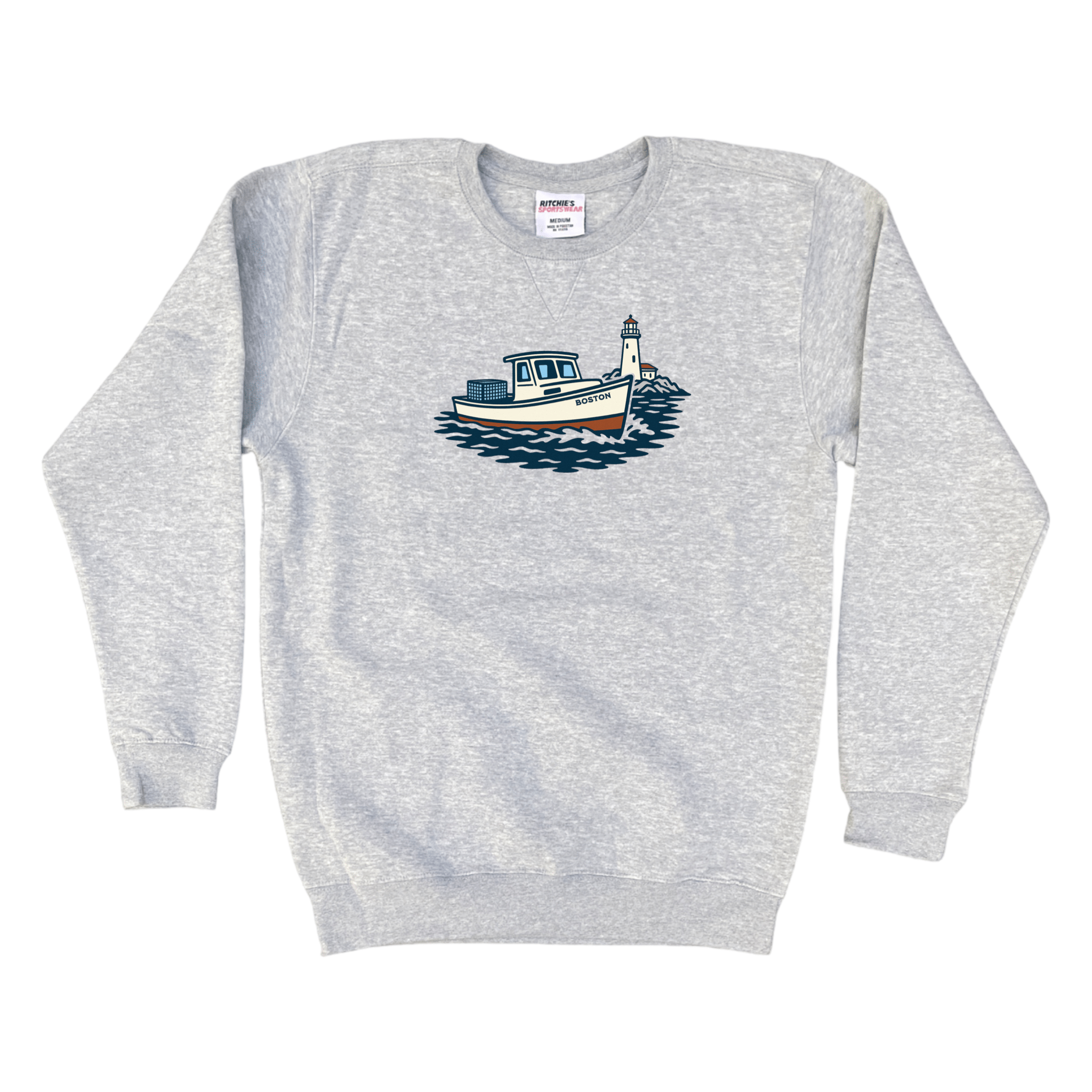 Cape Cod Clothing Company Boston Lobster Boat Fleece Crewneck Sweatshirt