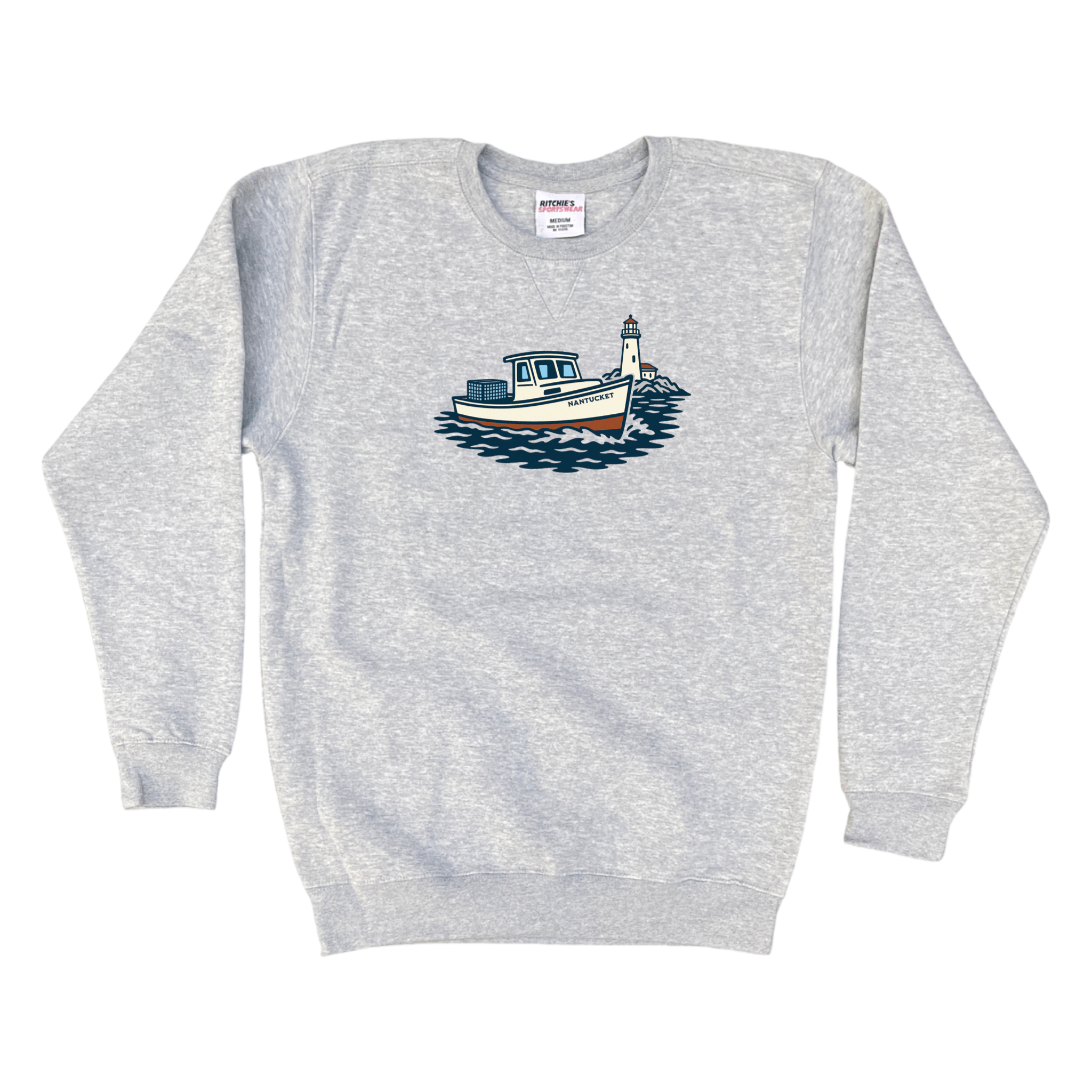 Cape Cod Clothing Company Nantucket Lobster Boat Fleece Crewneck Sweatshirt