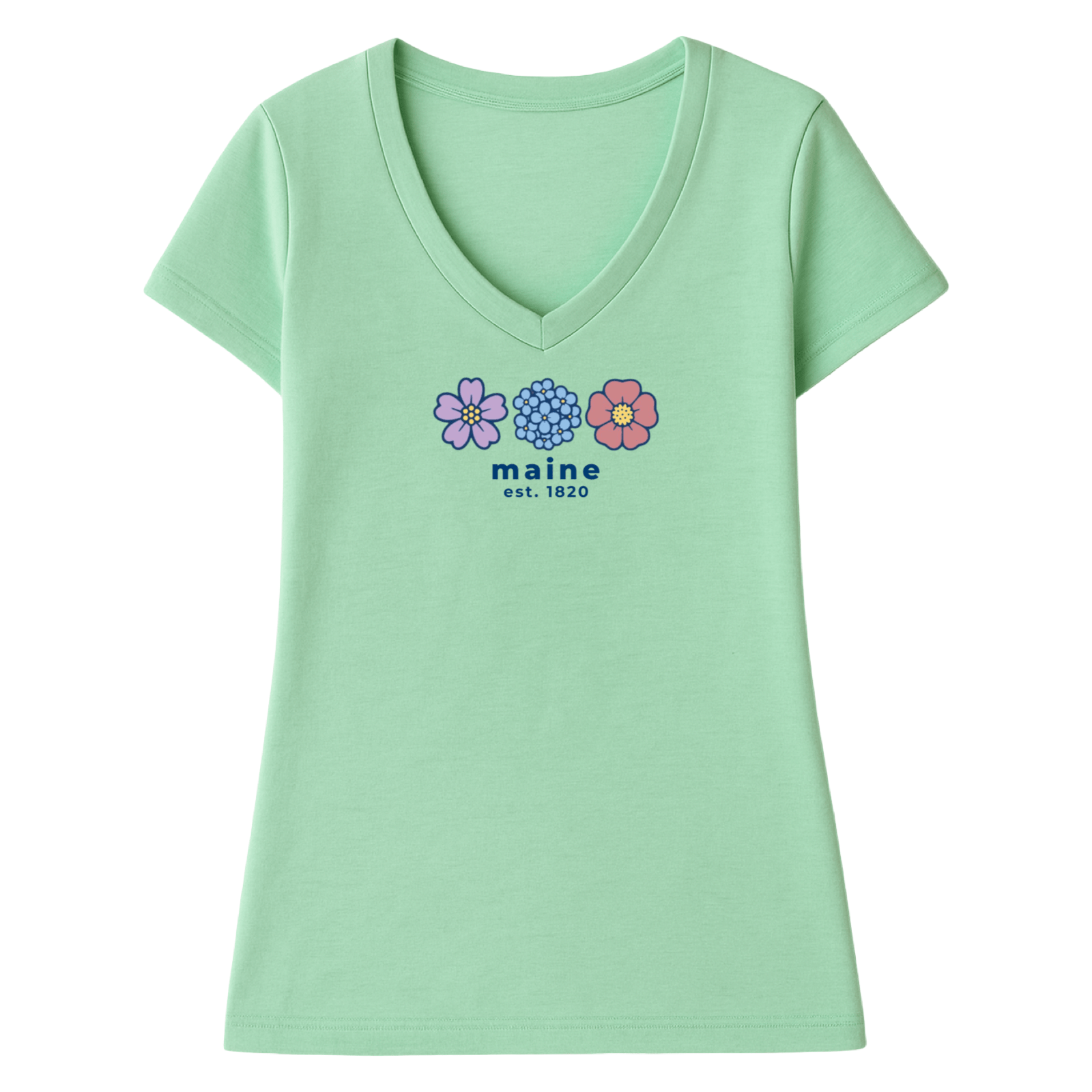 Cape Cod Clothing Company Maine Summer Bloom Ladies V-Neck T-Shirt