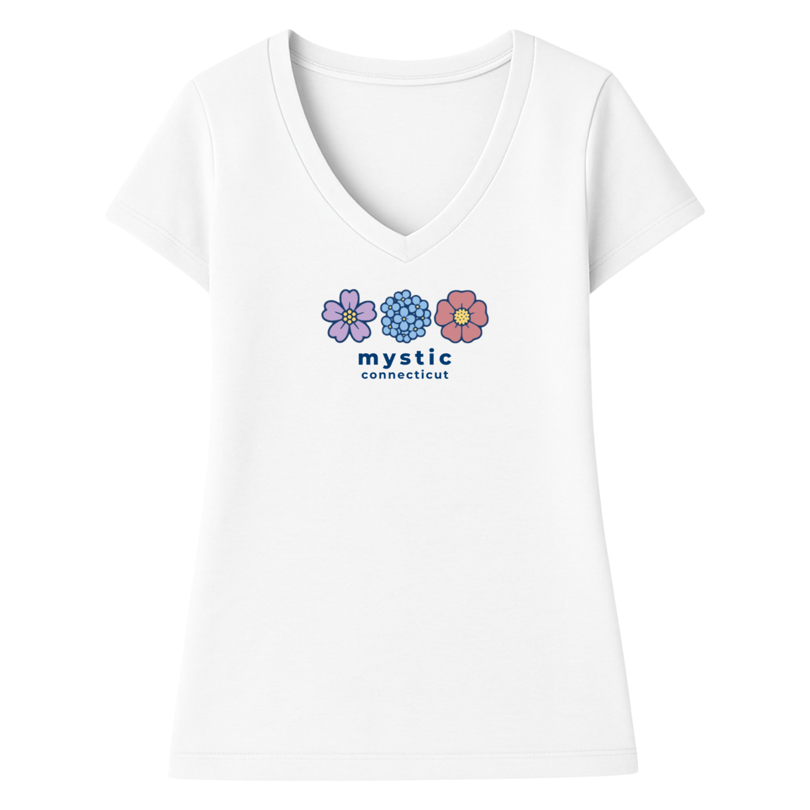 Cape Cod Clothing Company Mystic Summer Bloom Ladies V-Neck T-Shirt