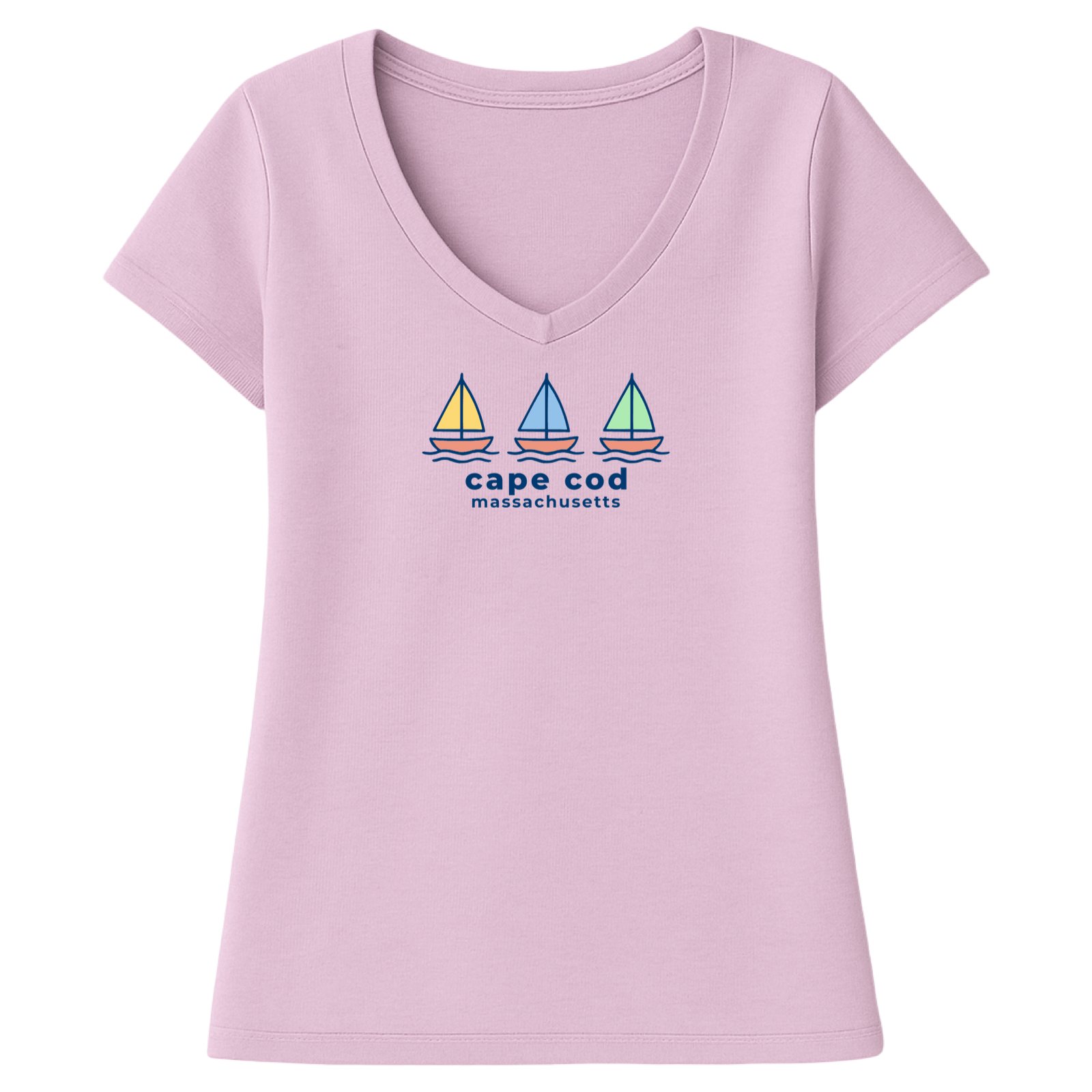 Cape Cod Clothing Company Cape Cod Summer Sails Ladies V-Neck T-Shirt