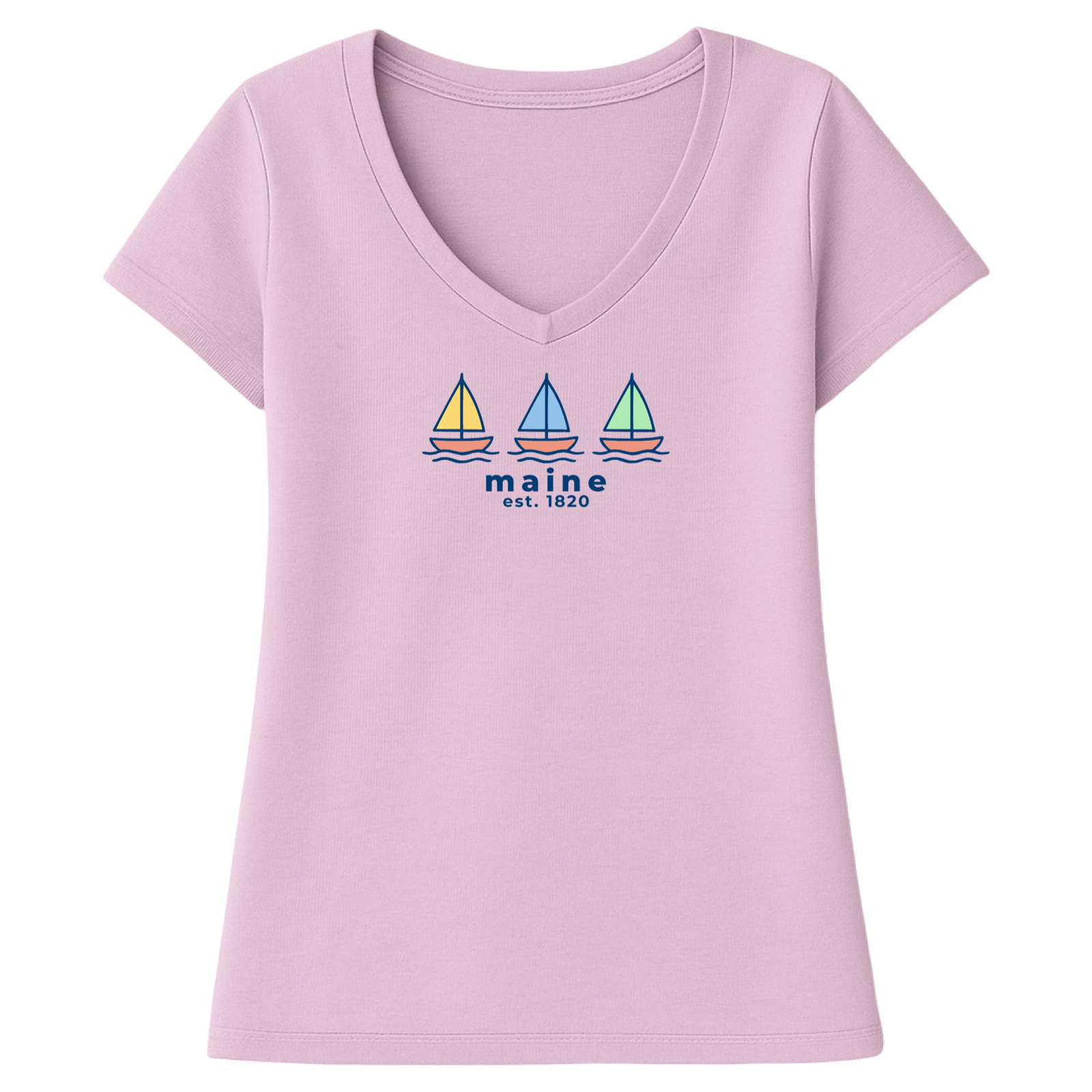 Cape Cod Clothing Company Maine Summer Sails Ladies V-Neck T-Shirt