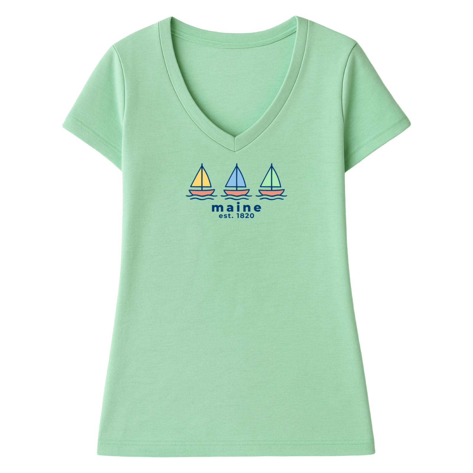 Cape Cod Clothing Company Maine Summer Sails Ladies V-Neck T-Shirt