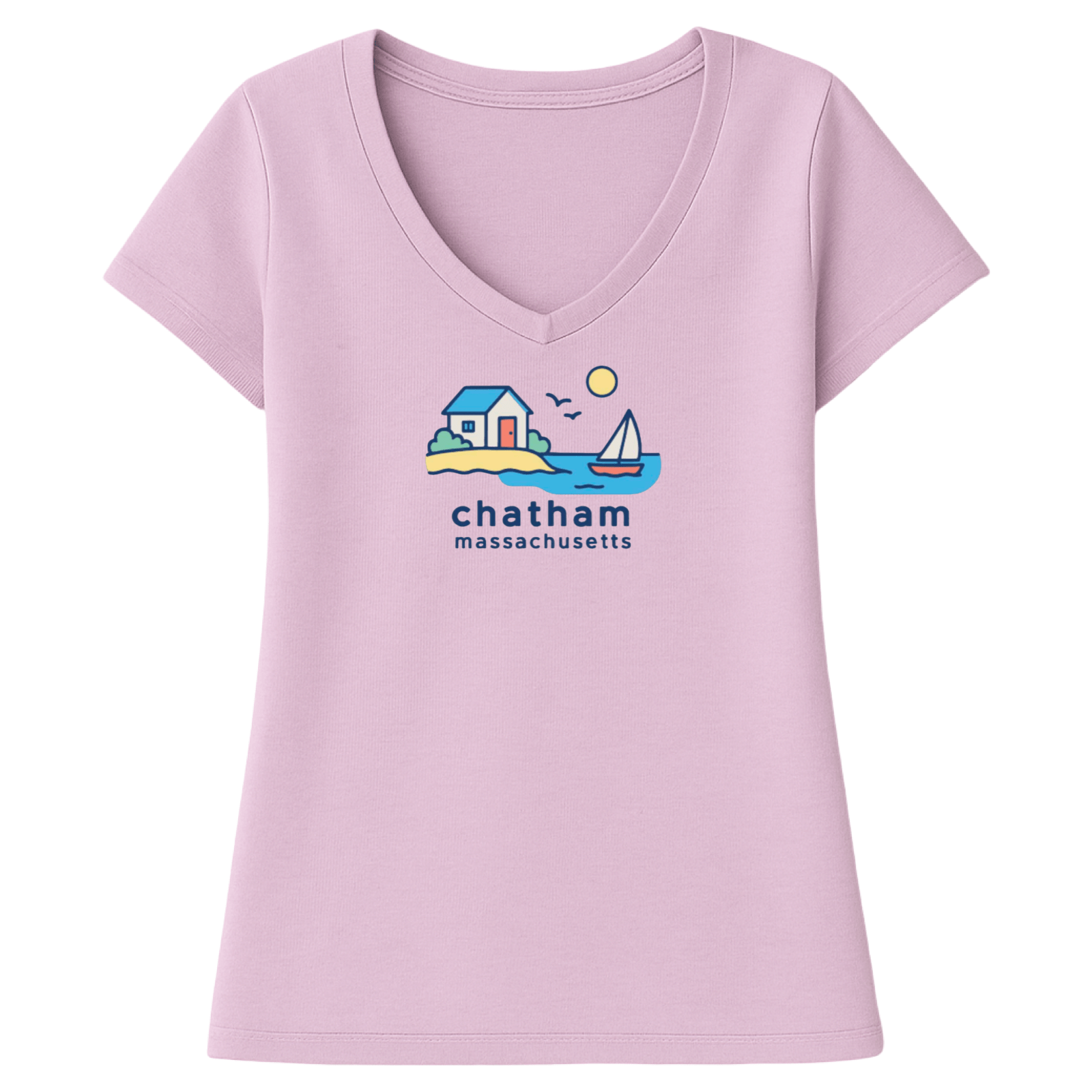 Cape Cod Clothing Company Chatham Beach House Ladies V-Neck T-Shirt