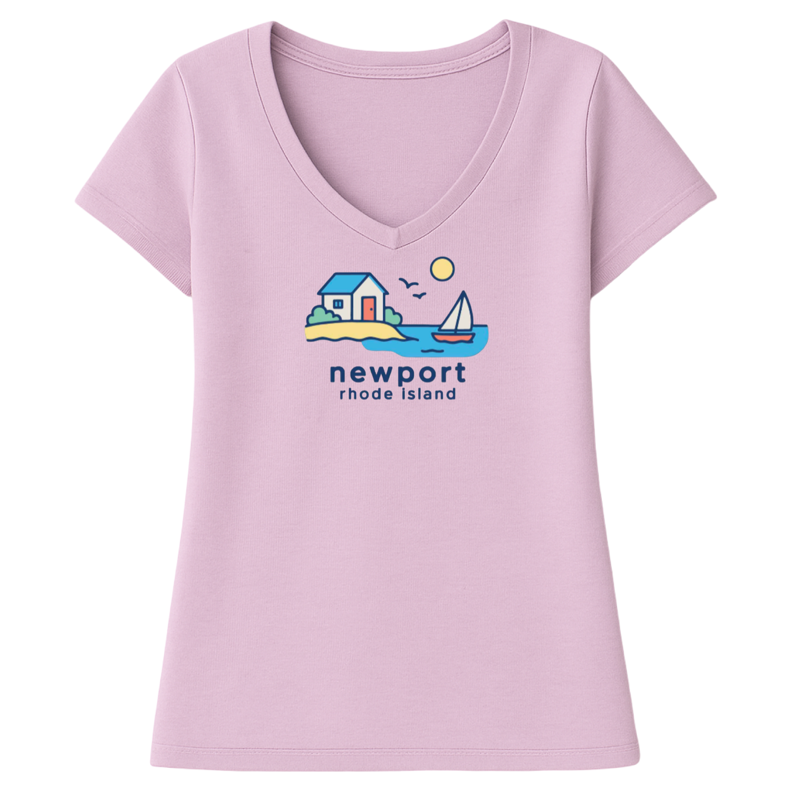 Newport Beach House Ladies V-Neck T-Shirt