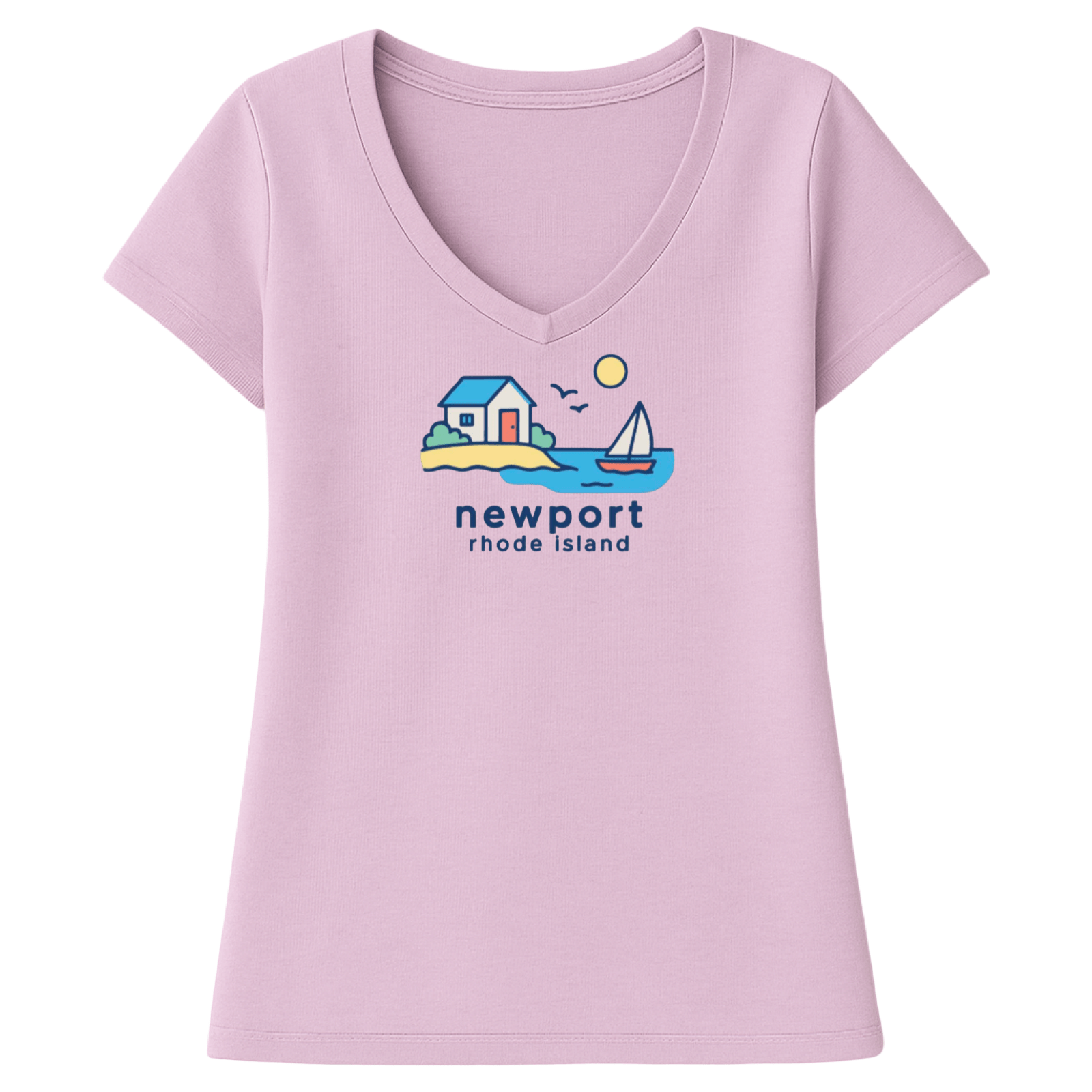 Cape Cod Clothing Company Newport Beach House Ladies V-Neck T-Shirt