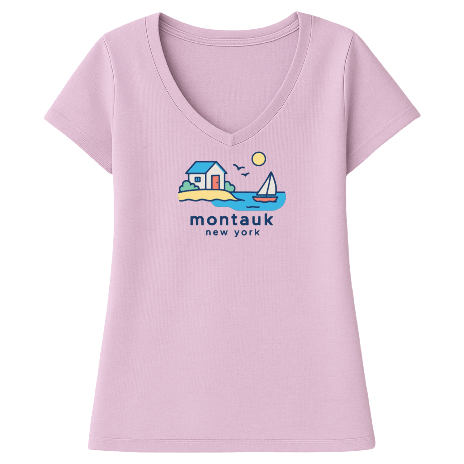 Cape Cod Clothing Company Montauk Beach House Ladies V-Neck T-Shirt
