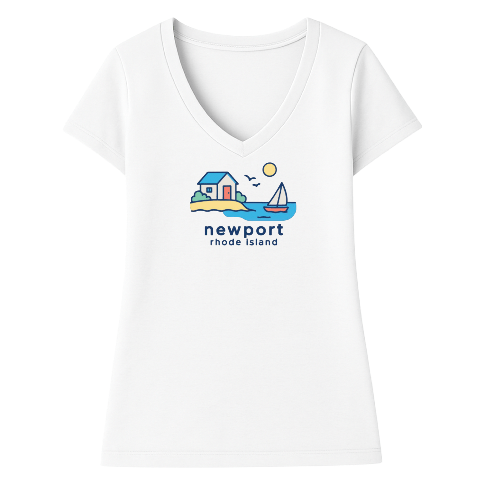Cape Cod Clothing Company Newport Beach House Ladies V-Neck T-Shirt