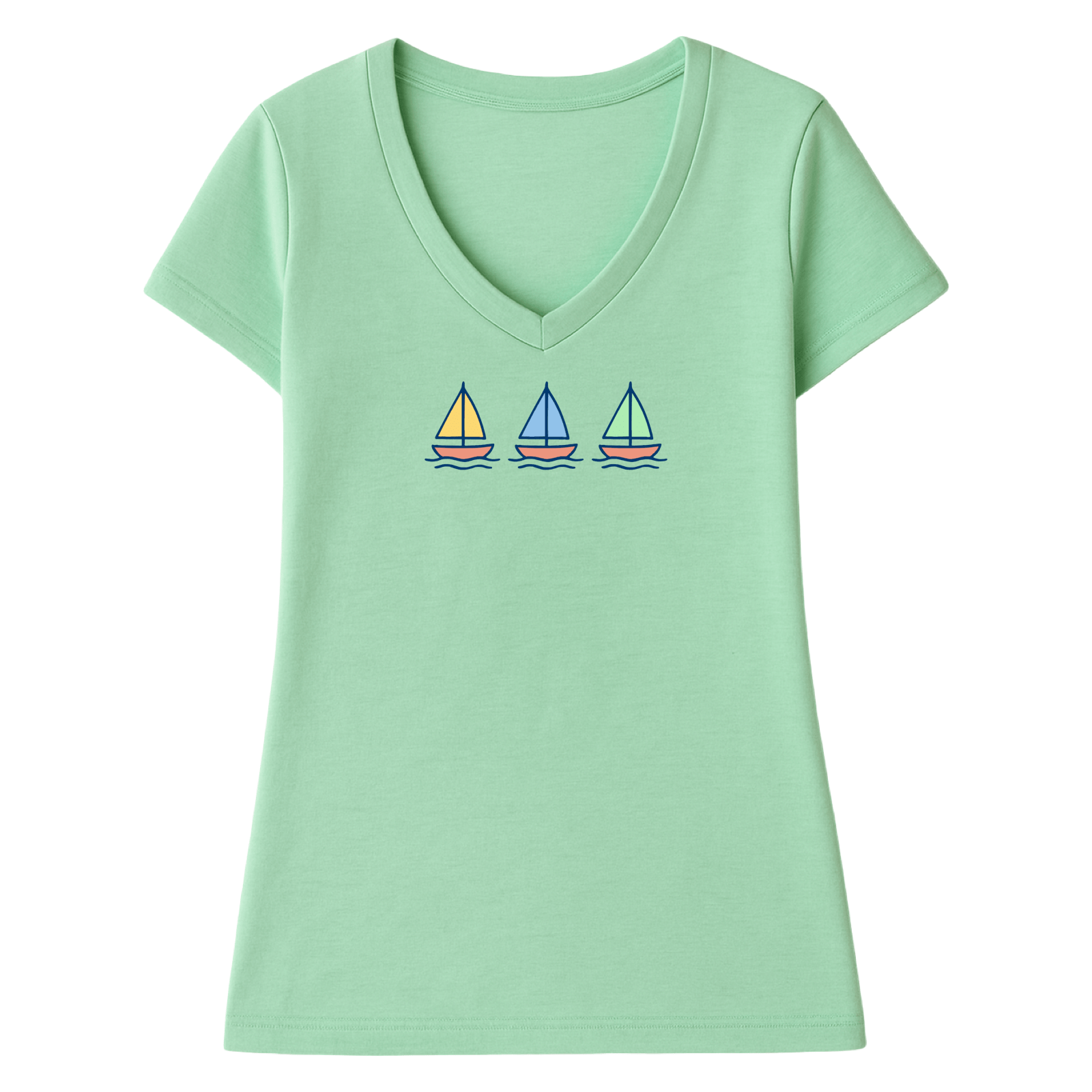 Cape Cod Clothing Company Summer Sails Ladies V-Neck T-Shirt