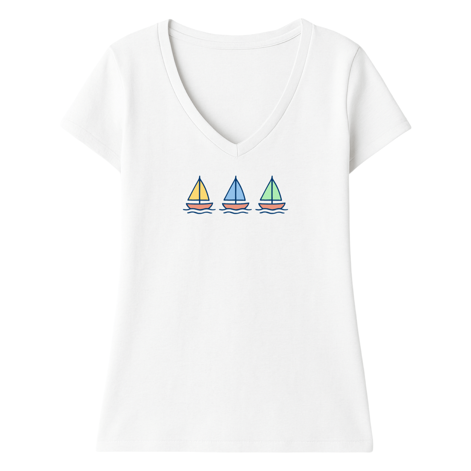 Cape Cod Clothing Company Summer Sails Ladies V-Neck T-Shirt