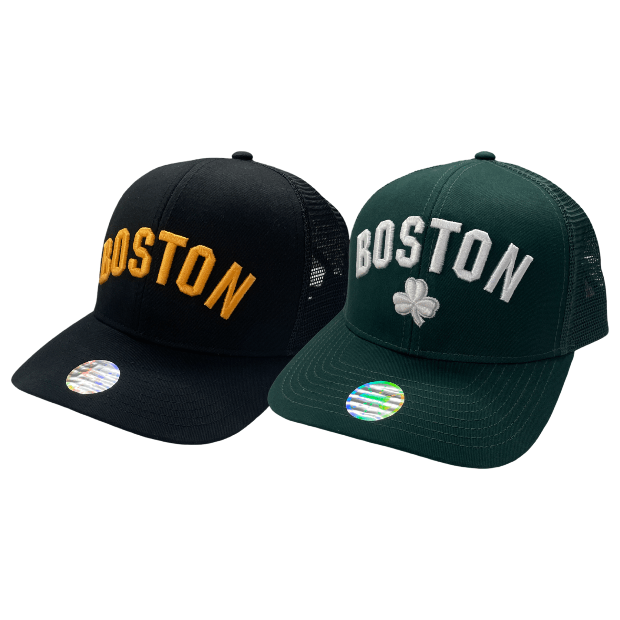 Boston Embroidered Mesh Snapback Trucker Hat