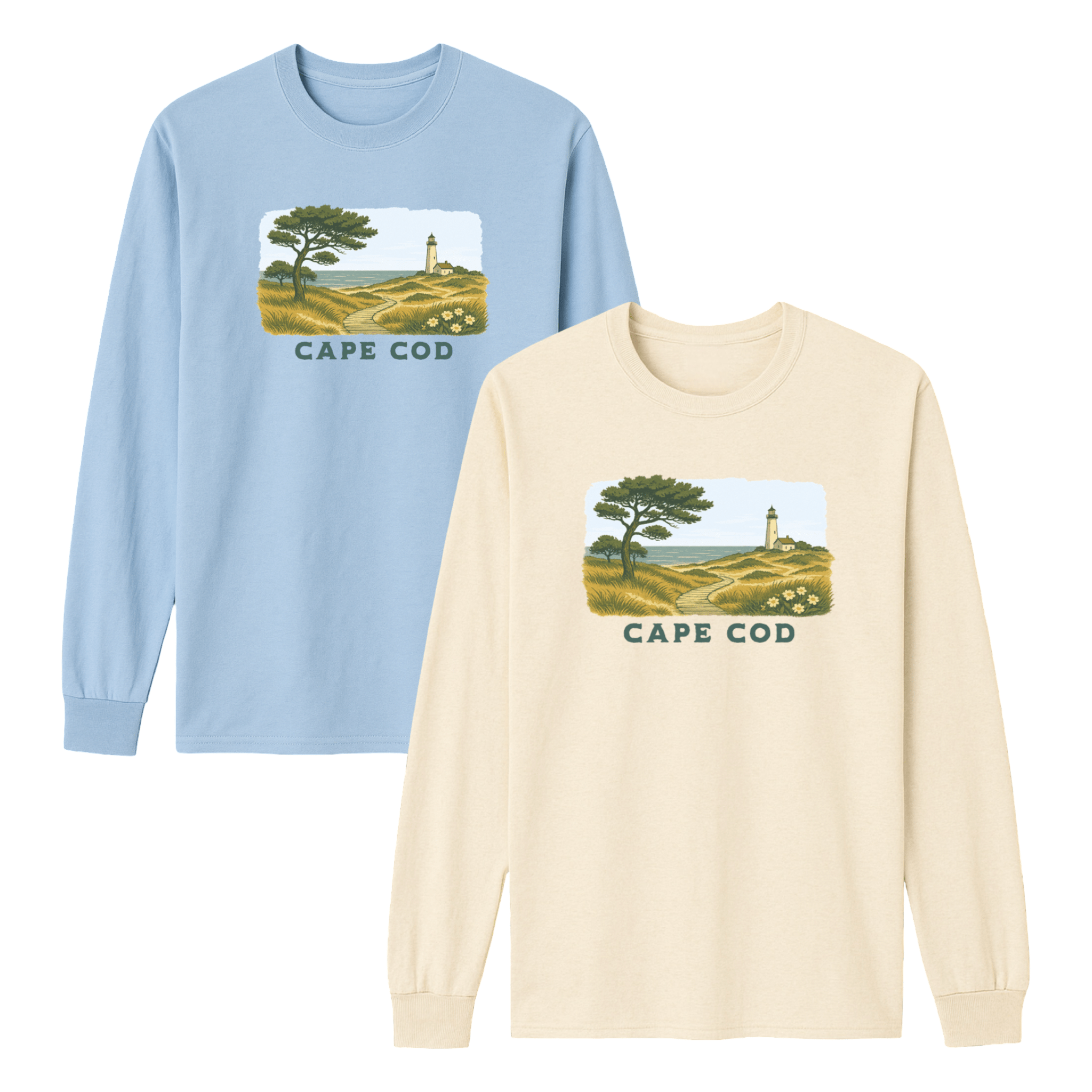 Cape Cod Clothing Company Cape Cod Serene Shoreline Essential Long Sleeve Tee