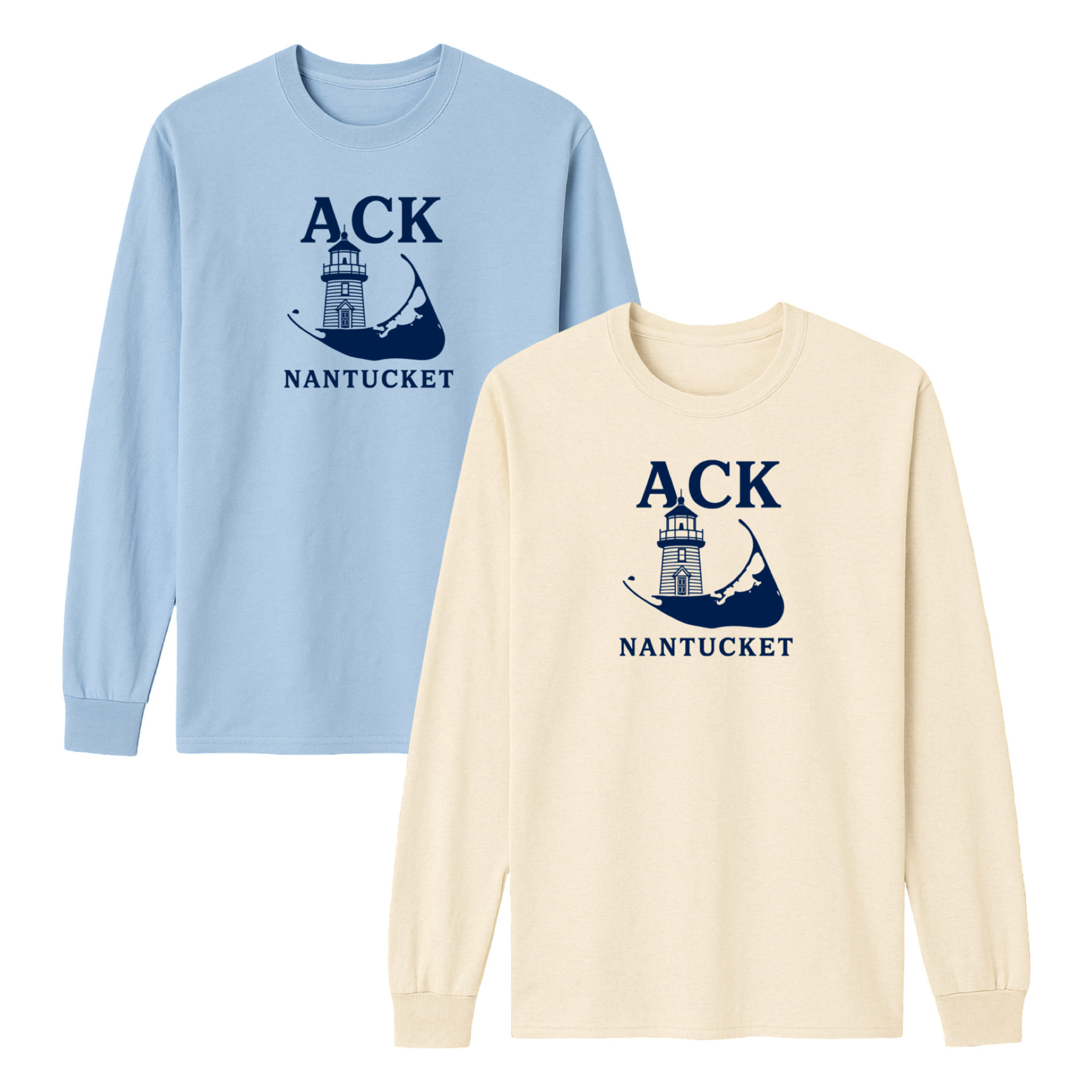 Cape Cod Clothing Company Nantucket ACK Lighthouse Essential Long Sleeve Tee