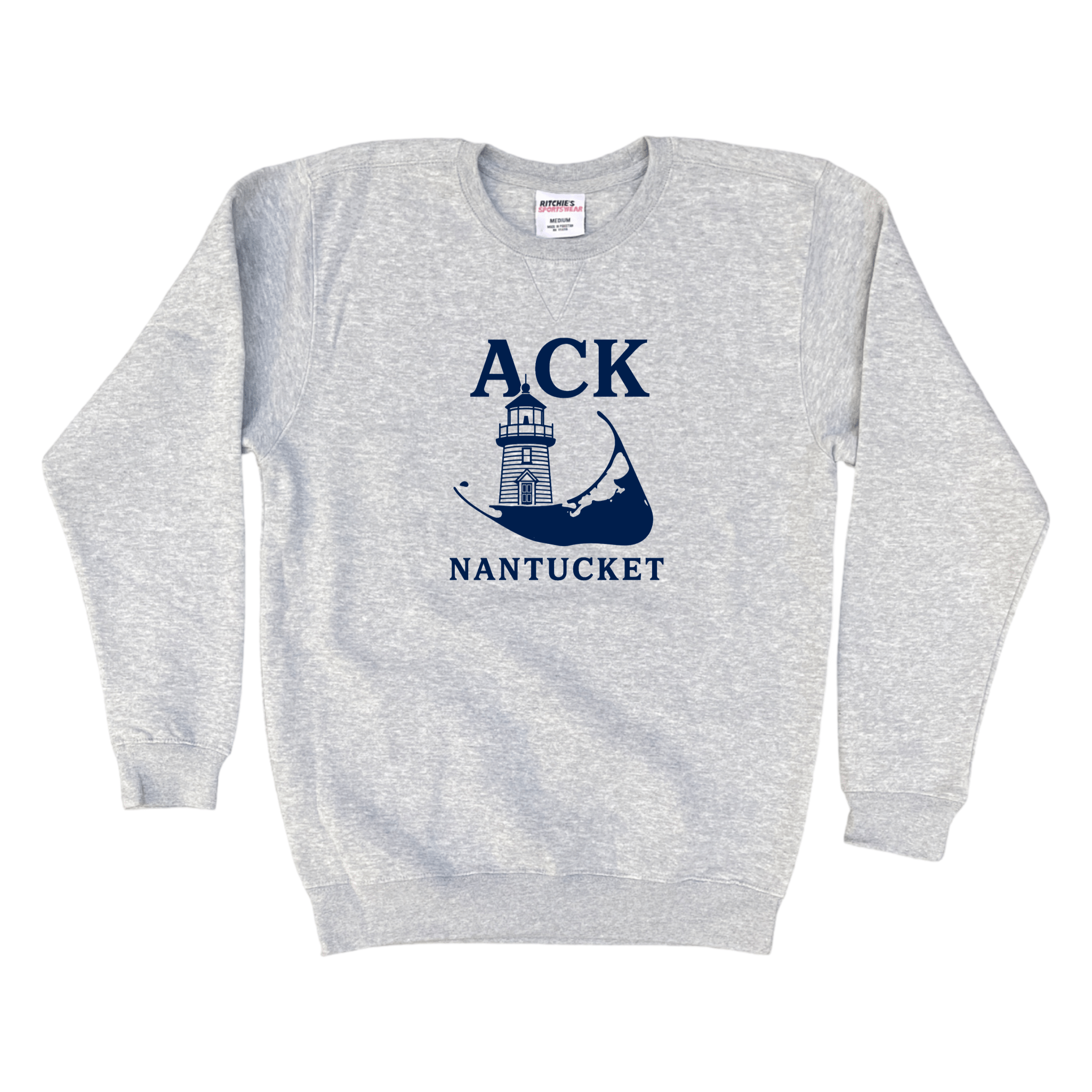 Cape Cod Clothing Company Nantucket ACK Lighthouse Fleece Crewneck Sweatshirt