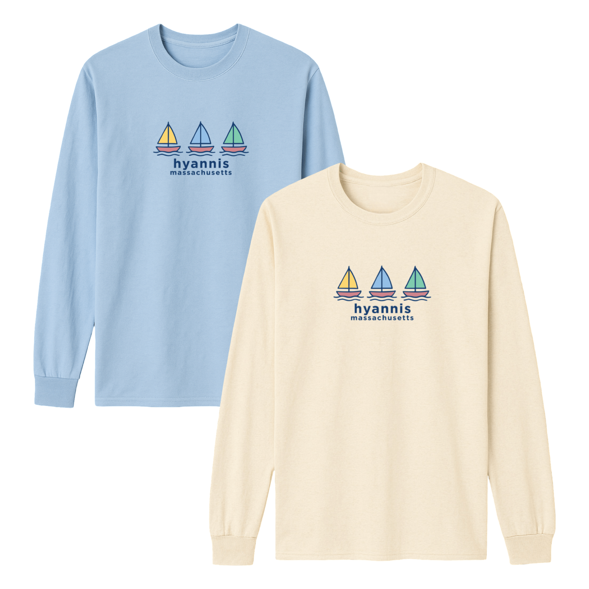 Cape Cod Clothing Company Hyannis Summer Sails Essential Long Sleeve Tee