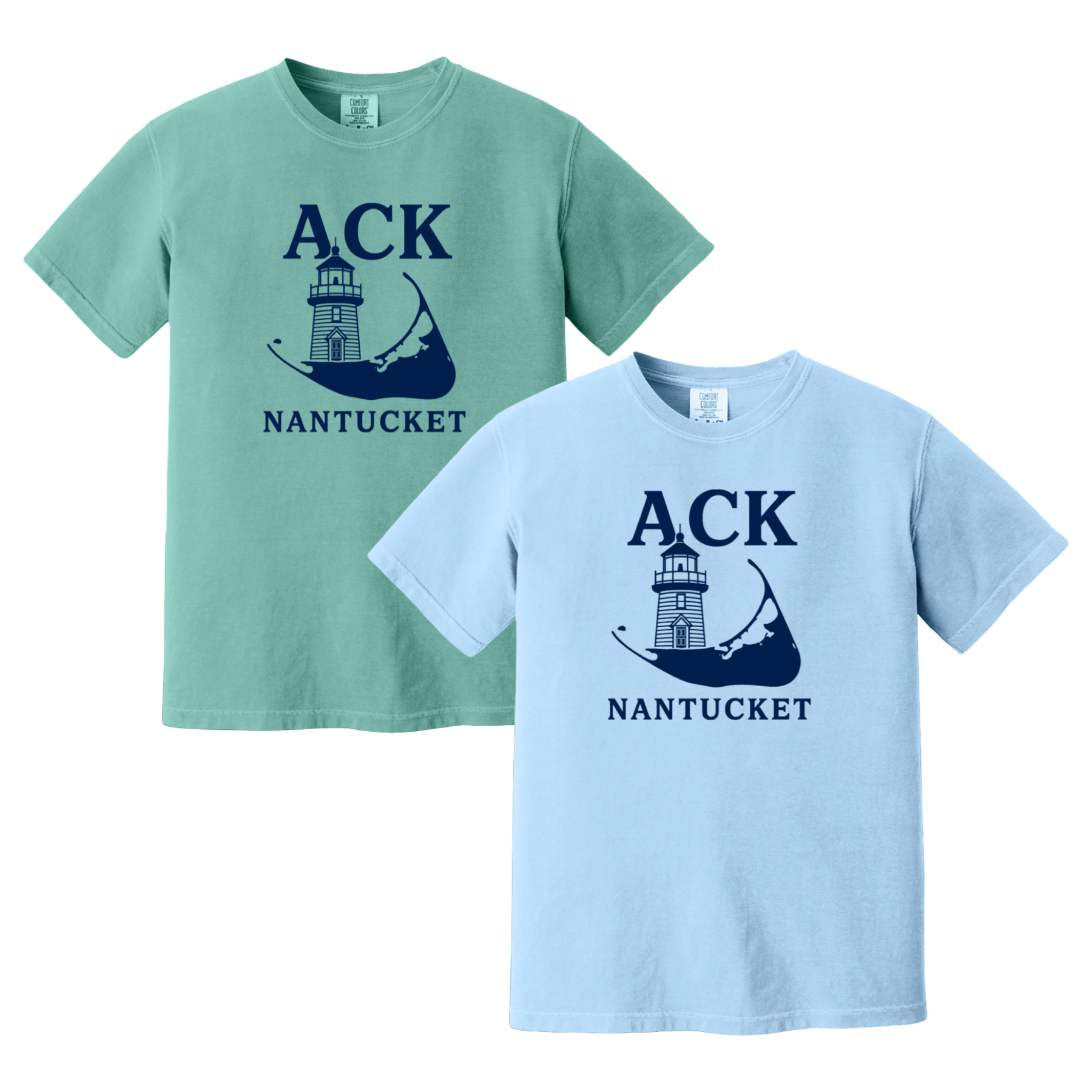 Cape Cod Clothing Company Nantucket ACK Lighthouse Comfort Colors T-Shirt