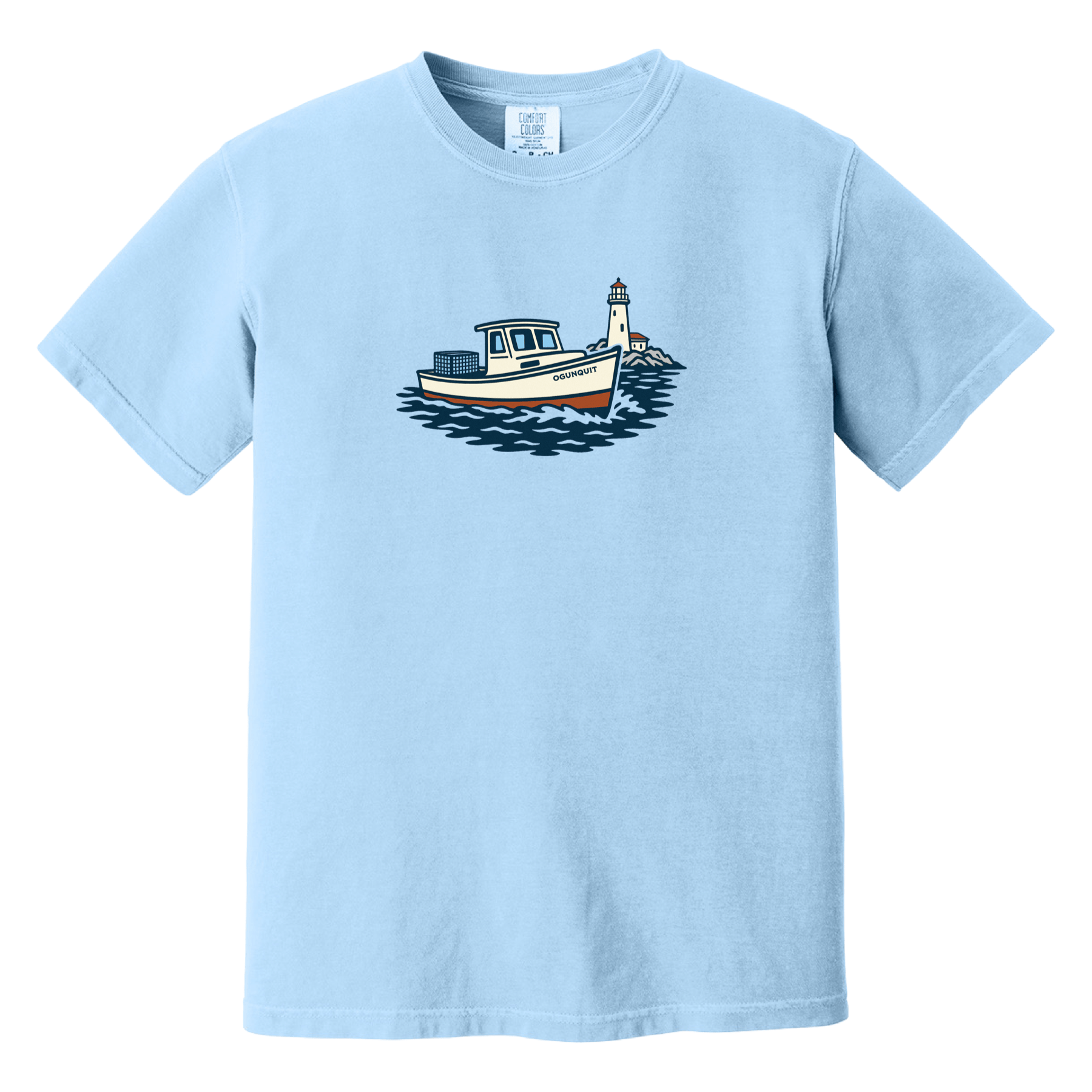 Cape Cod Clothing Company Ogunquit Lobster Boat Comfort Colors T-Shirt