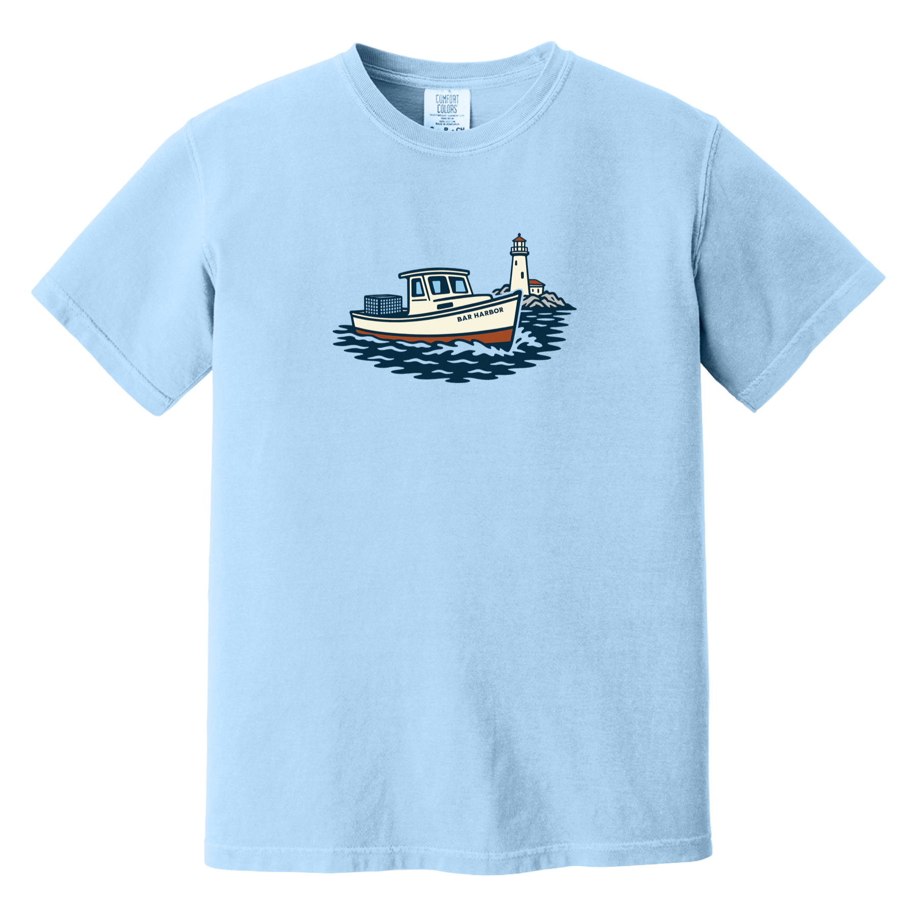 Cape Cod Clothing Company Bar Harbor Lobster Boat Comfort Colors T-Shirt