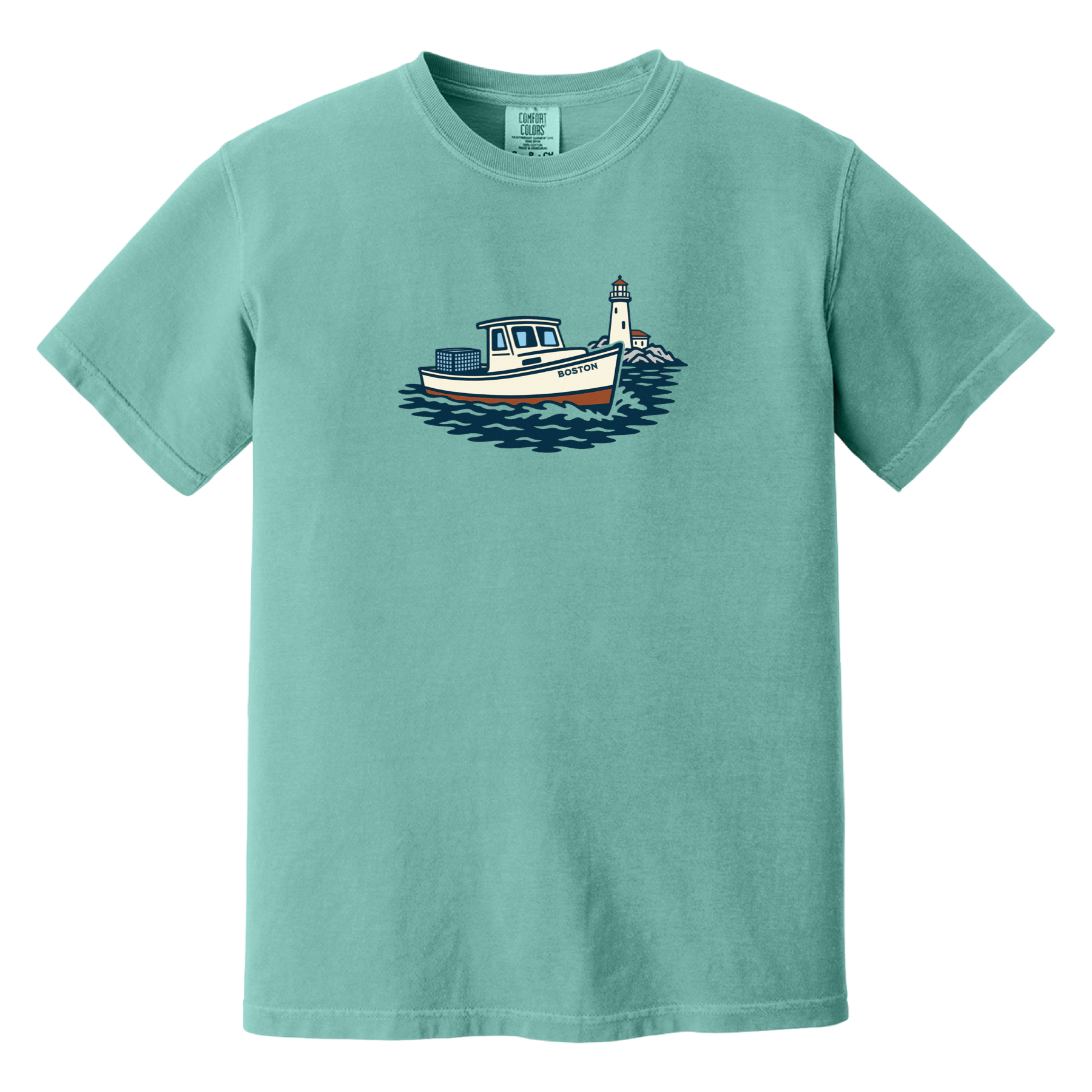 Boston Lobster Boat Comfort Colors T-Shirt