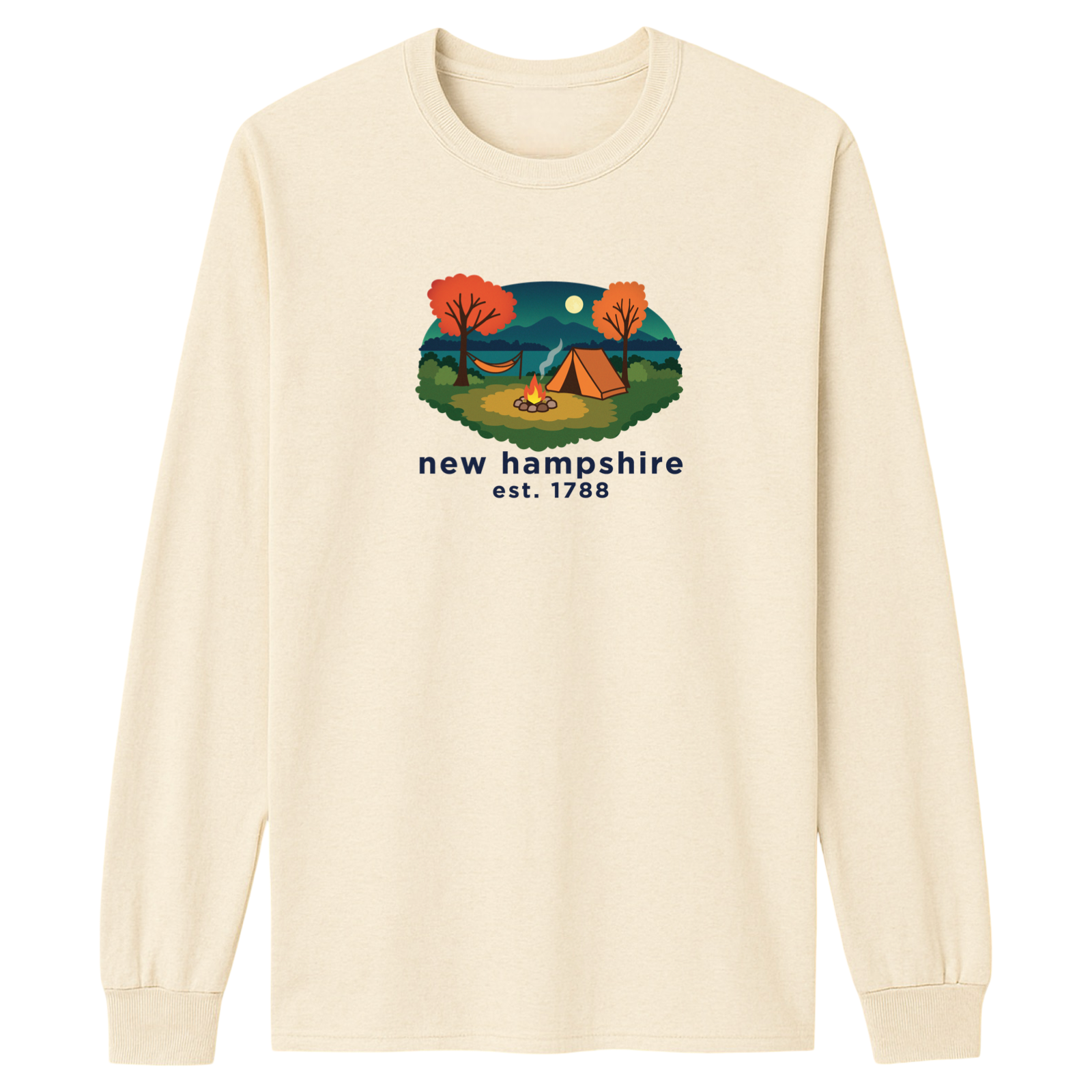 New Hampshire Campfire Essential Long Sleeve Tee