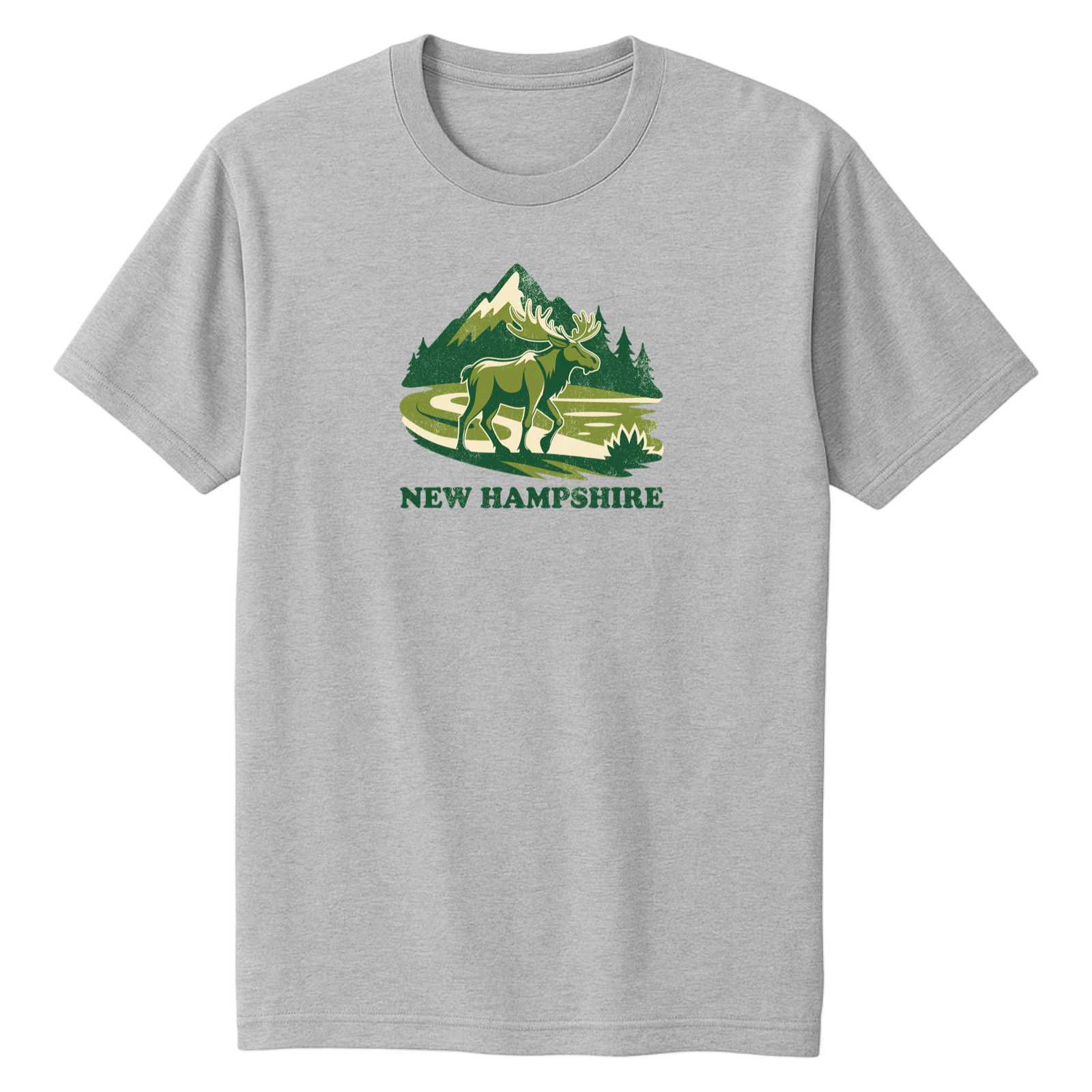 New Hampshire Mountain Moose Soft Cotton T-Shirt