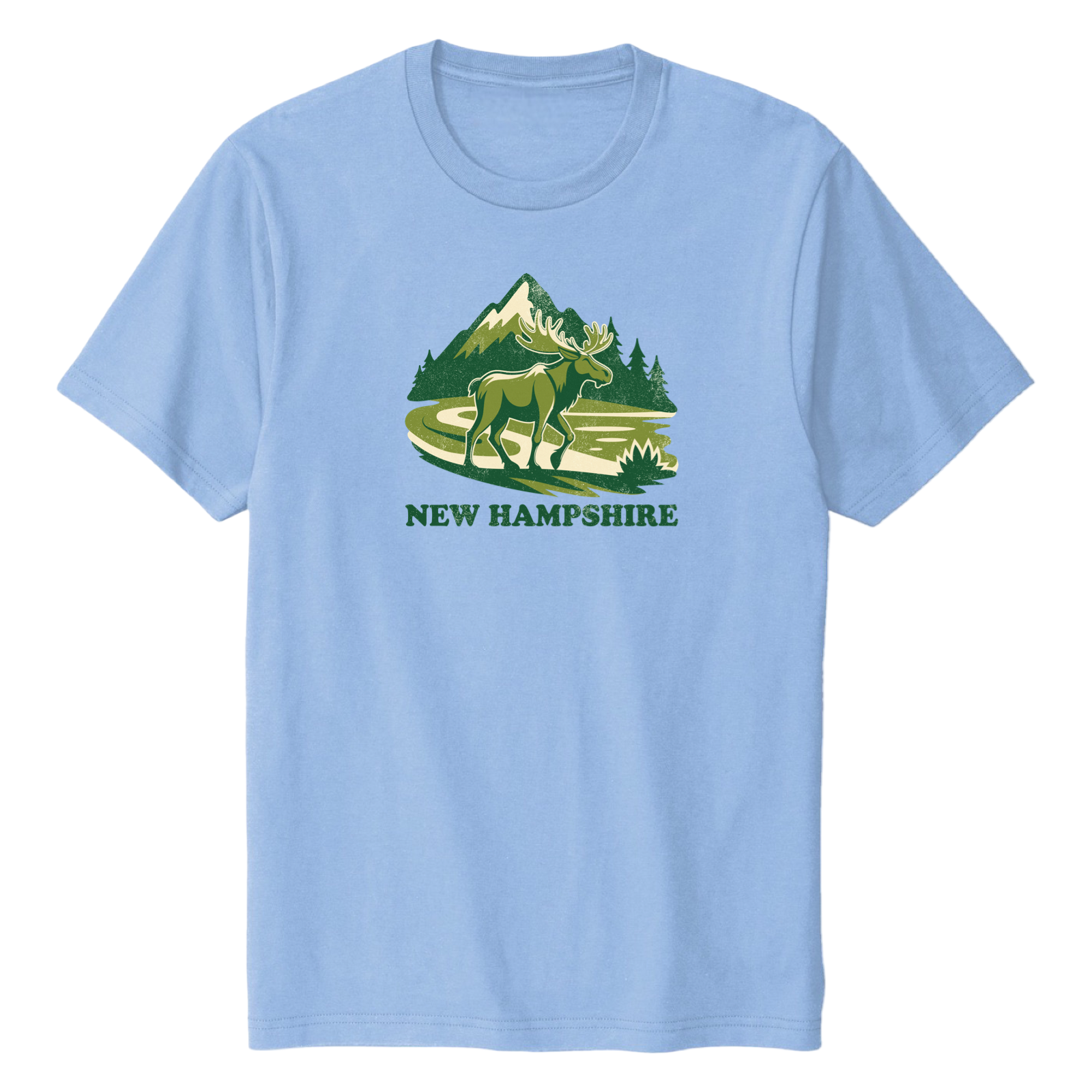 New Hampshire Mountain Moose Soft Cotton T-Shirt