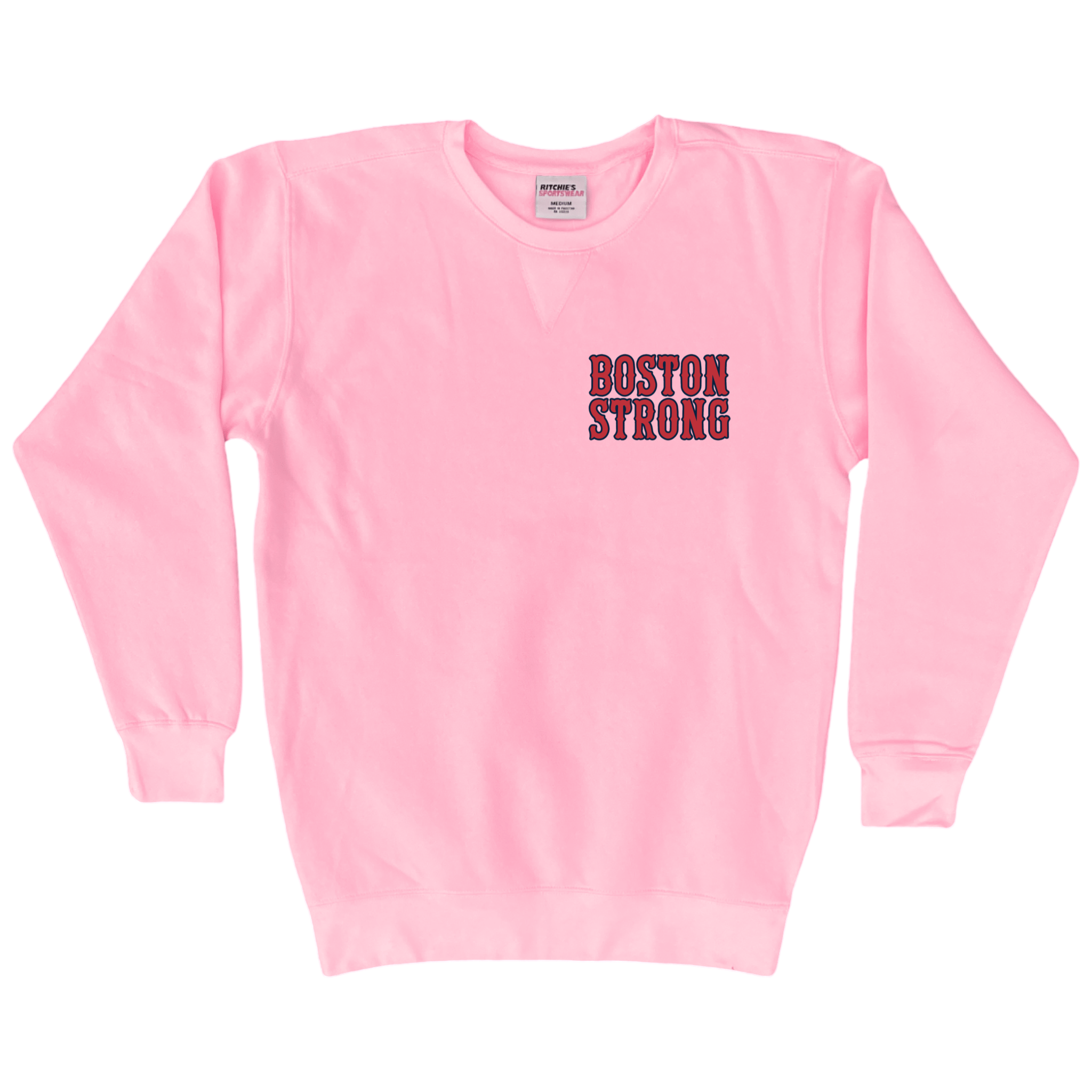 Boston Strong Fleece Crewneck Sweatshirt, pink