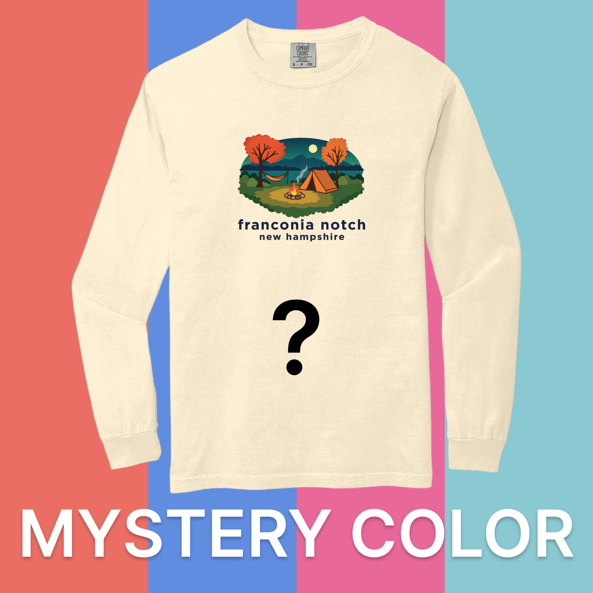 Cape Cod Clothing Company Franconia Notch Campfire Comfort Colors Long Sleeve T-Shirt - Mystery Color