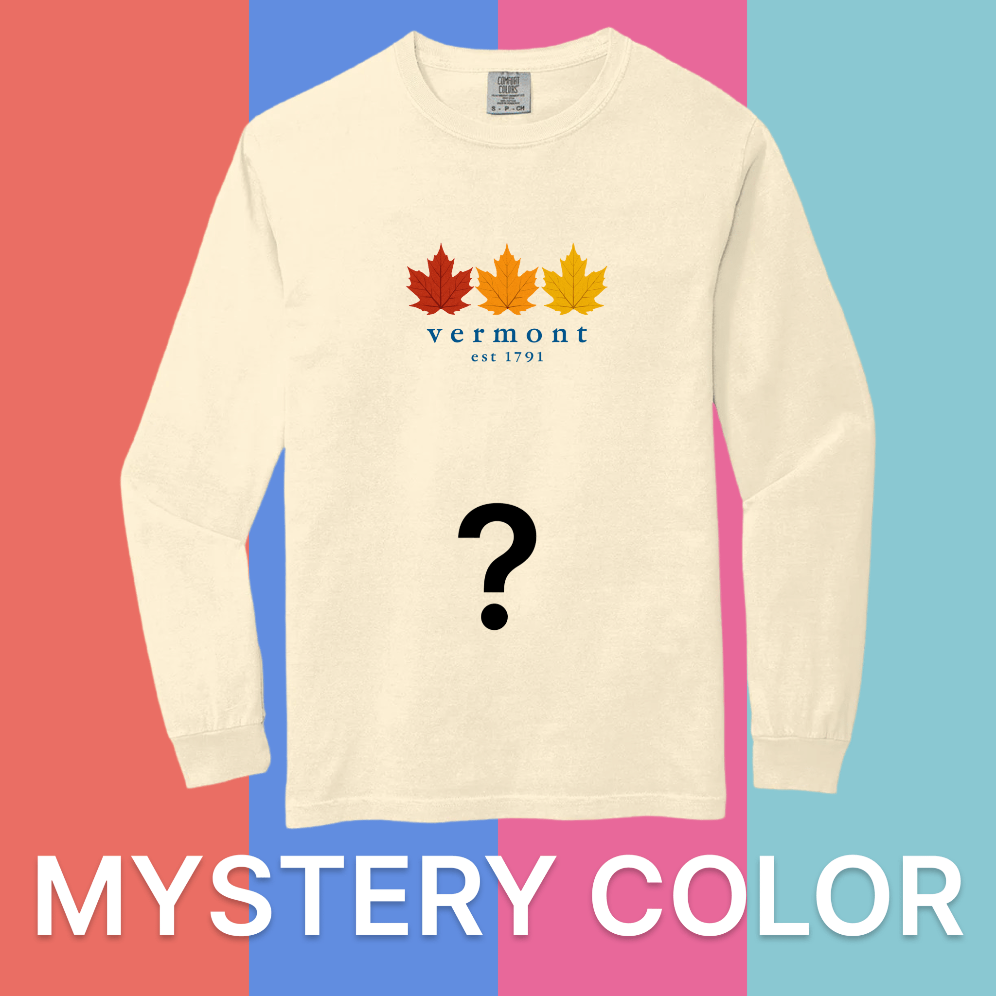 Cape Cod Clothing Company Vermont Fall Foliage Comfort Colors Long Sleeve T-Shirt - Mystery Color