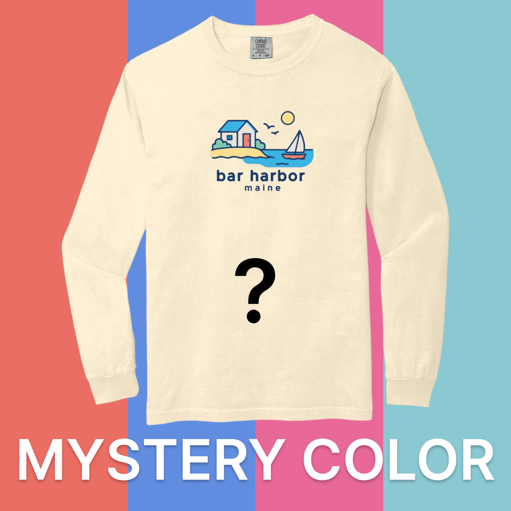 Cape Cod Clothing Company Bar Harbor Beach House Comfort Colors Long Sleeve T-Shirt - Mystery Color
