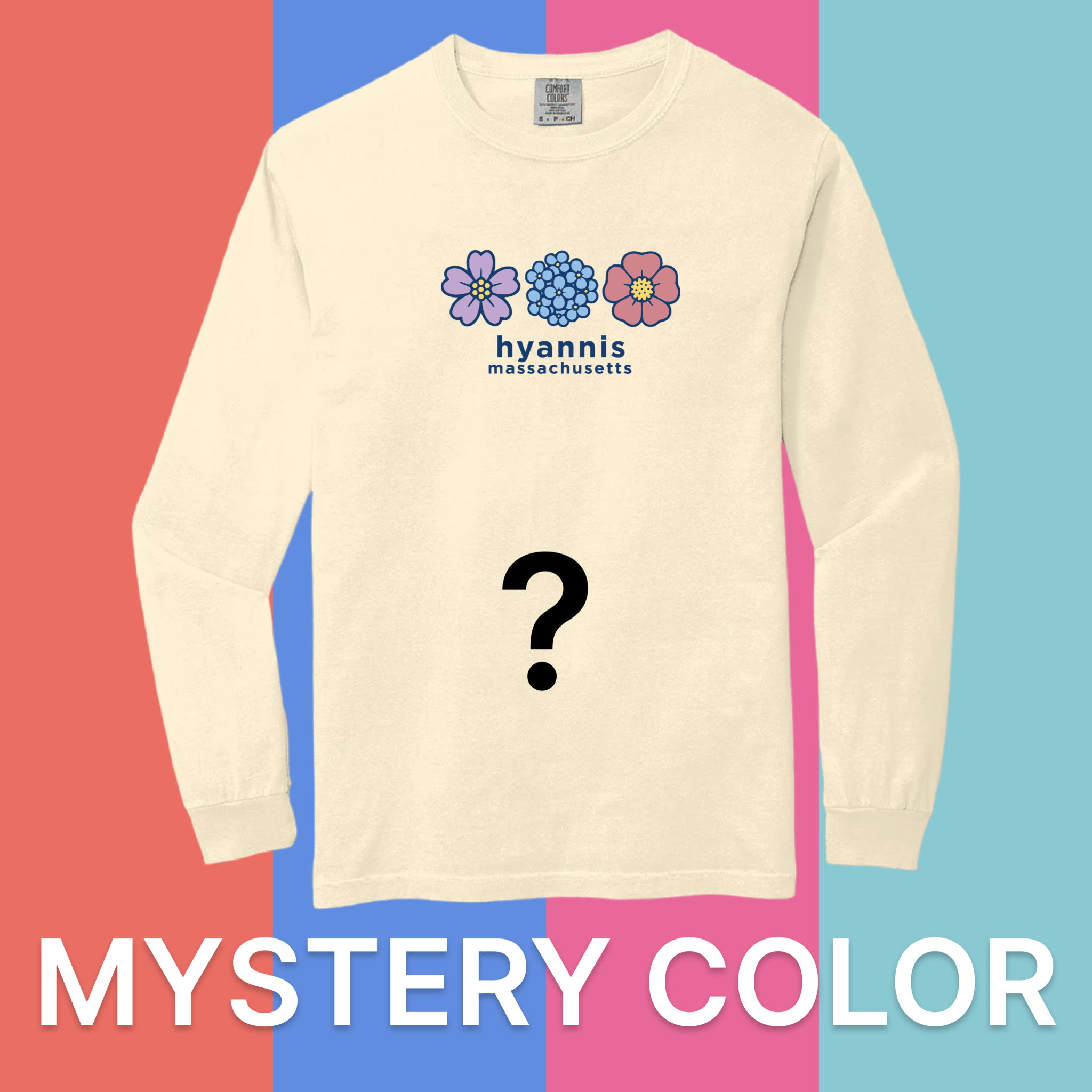 Cape Cod Clothing Company Hyannis Summer Bloom Comfort Colors Long Sleeve T-Shirt - Mystery Color