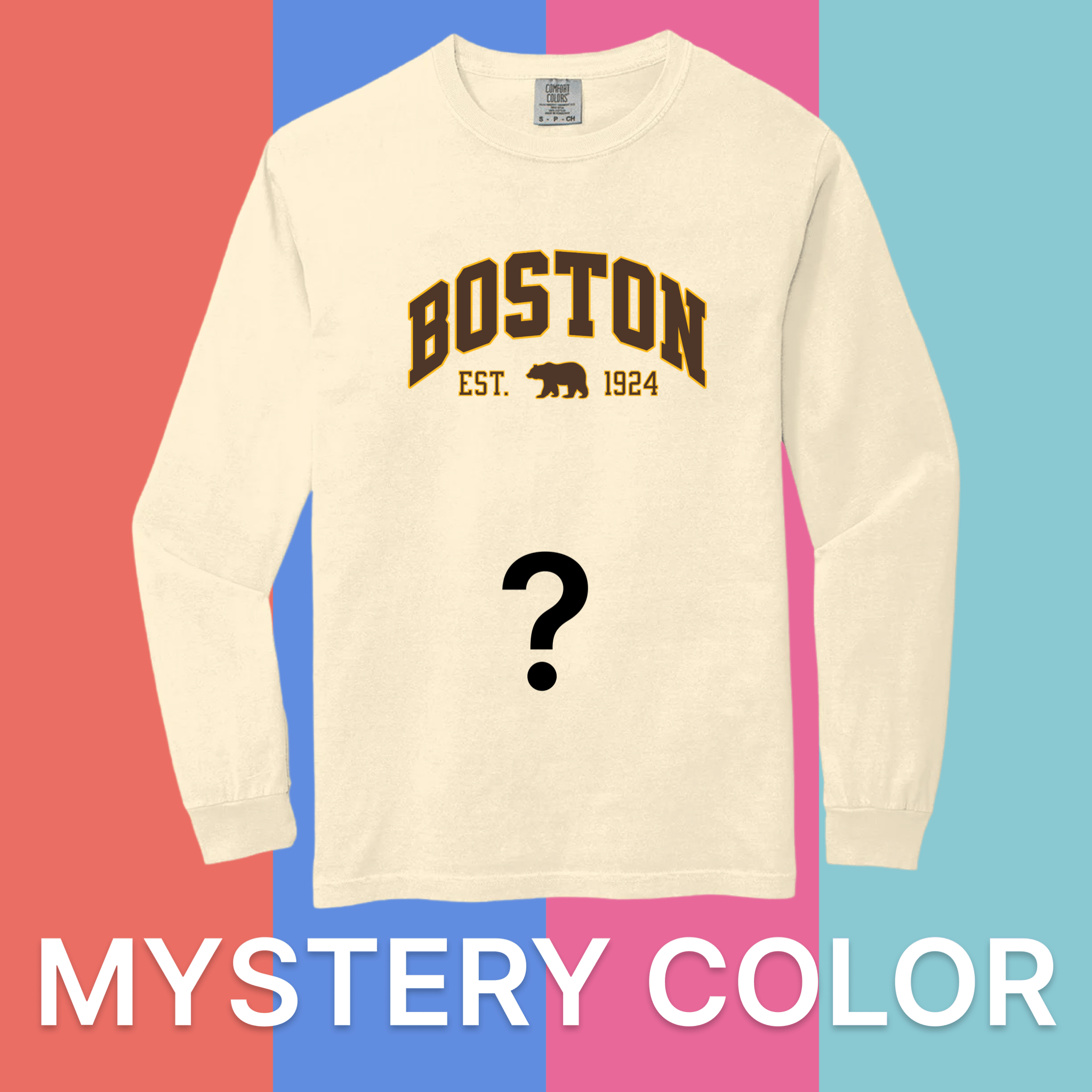 Cape Cod Clothing Company Boston Vintage Hockey Comfort Colors Long Sleeve T-Shirt - Mystery Color