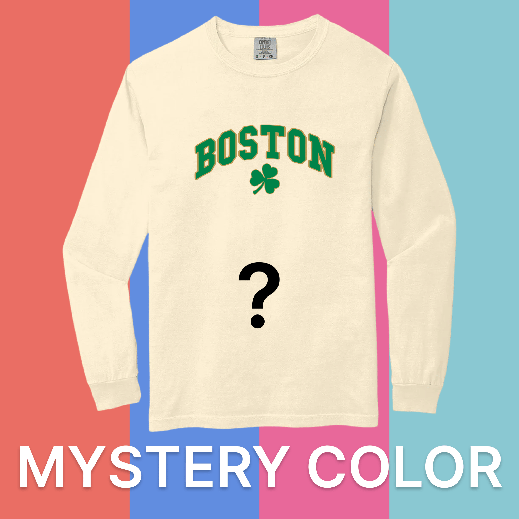 Cape Cod Clothing Company Boston Vintage Shamrock Comfort Colors Long Sleeve T-Shirt - Mystery Color