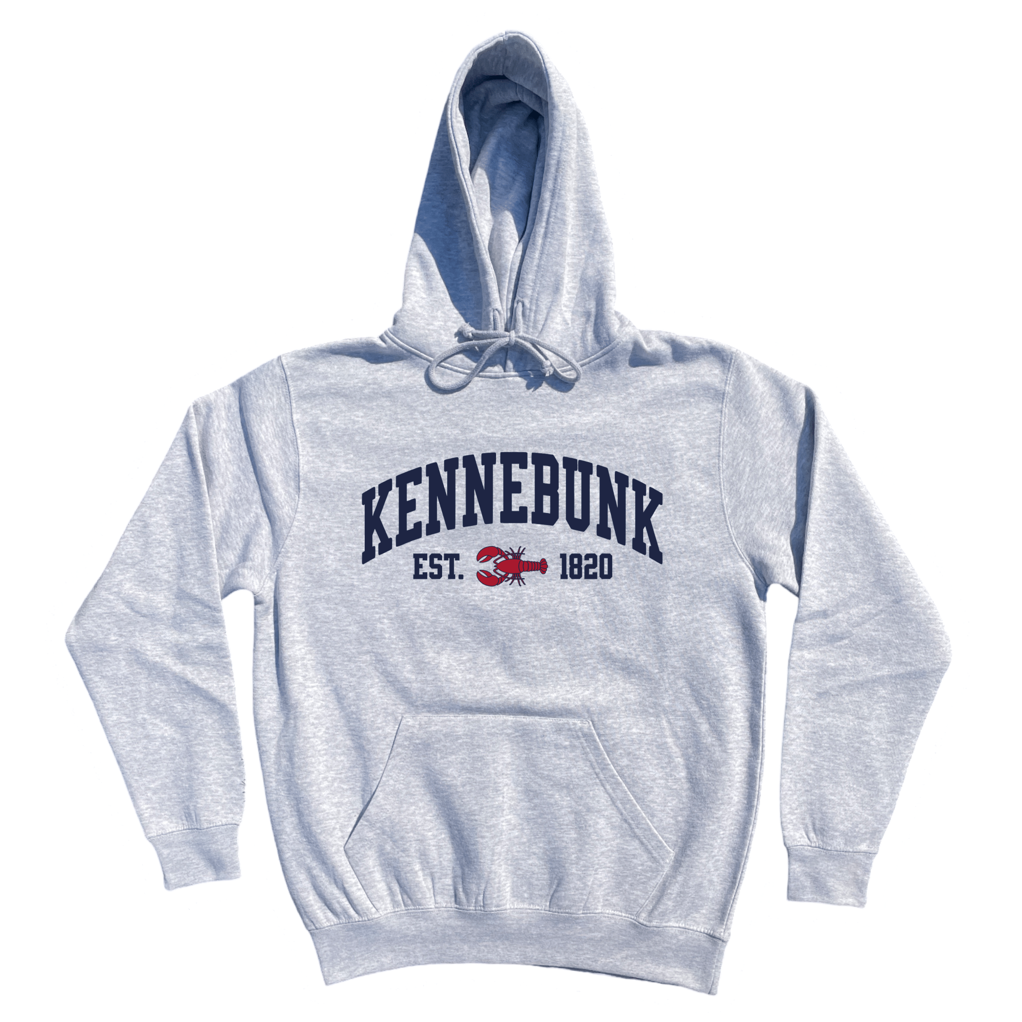 Kennebunk Lobster Soft Fleece Hoodie, heather grey